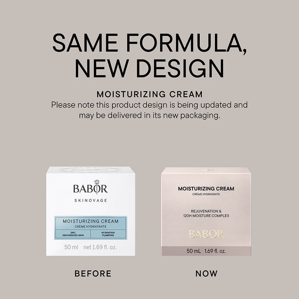 Babor Skinovage Moisturizing Cream Tiegel mit weißem Deckel, Seitenansicht.
