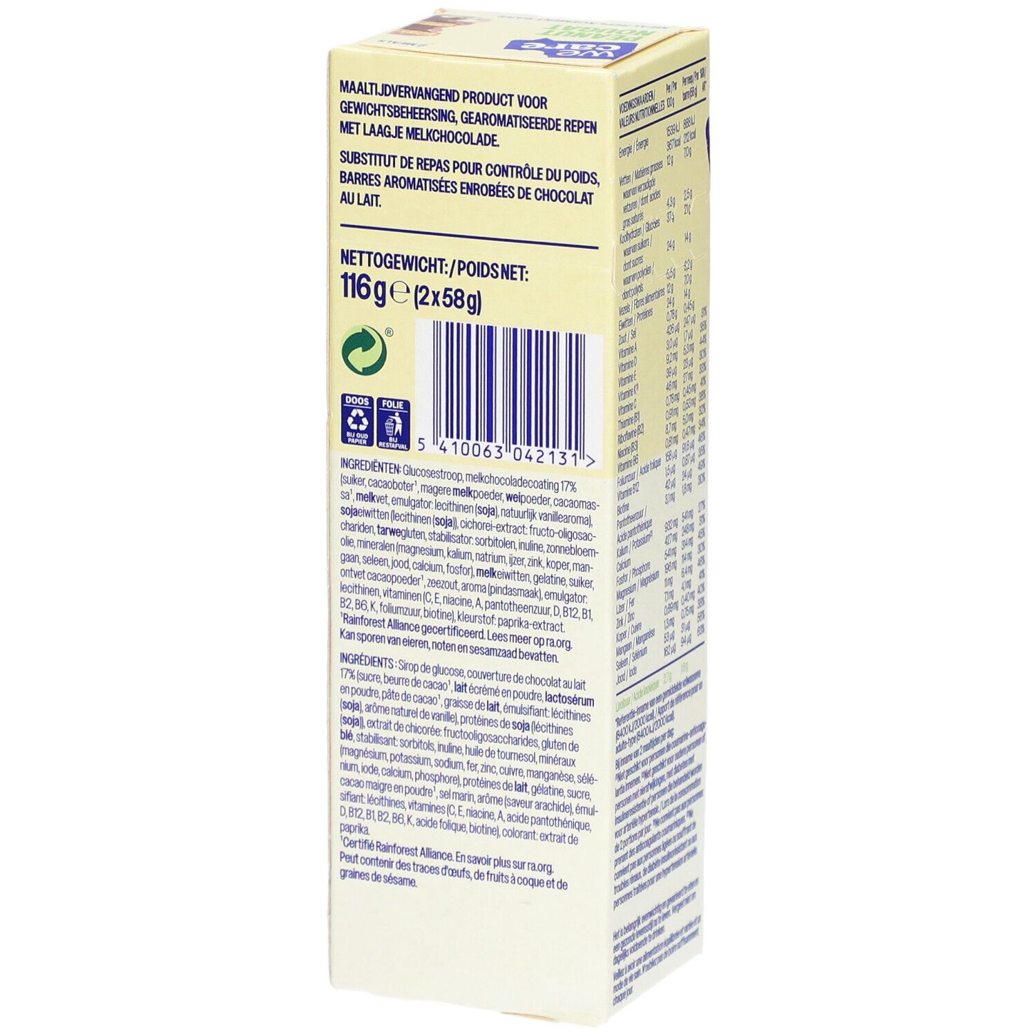 We CareMeal Replacement Bars Peanut Nougat
