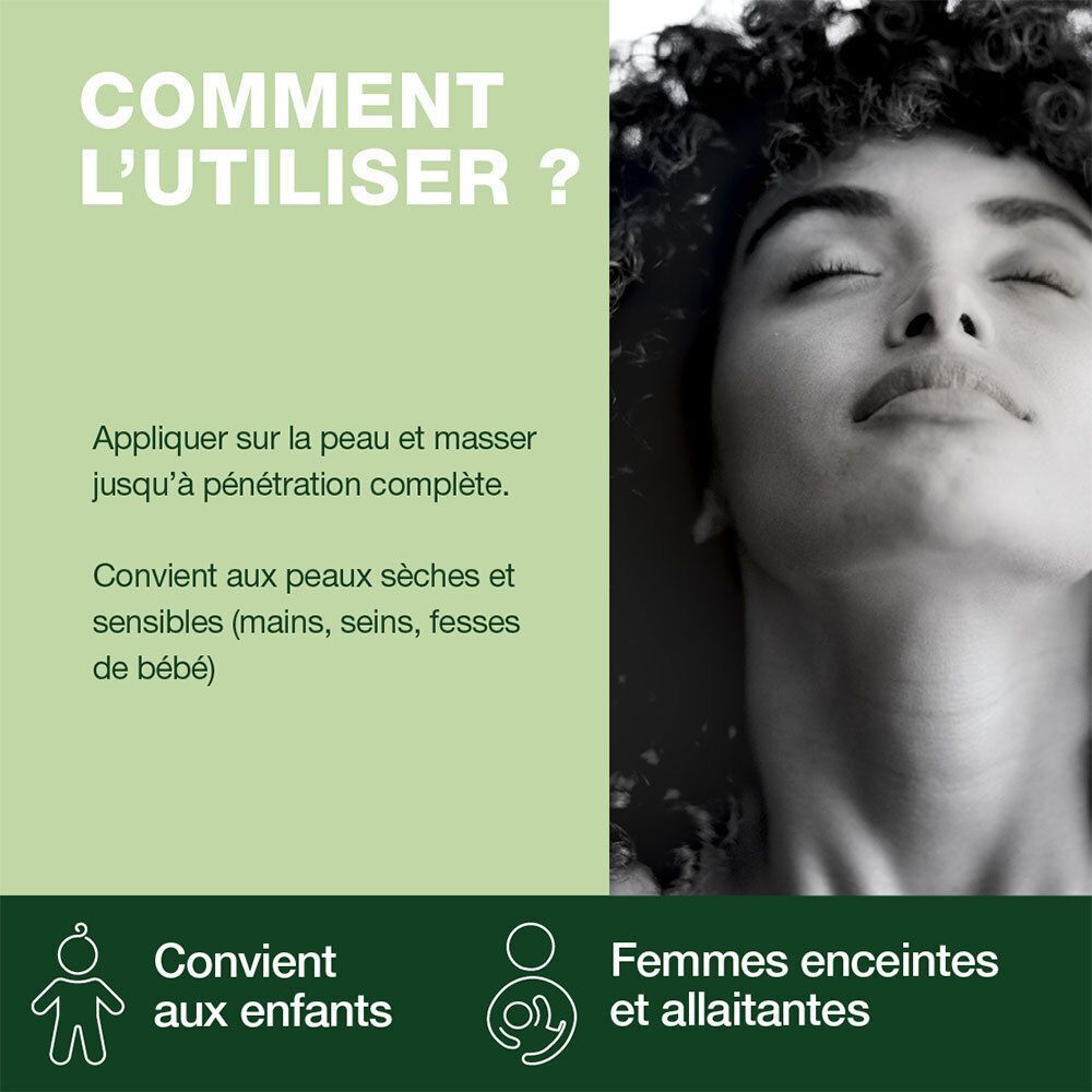 Un flacon en verre brun et bouchon blanc. Texte : "COMPOSITION", "BIO".