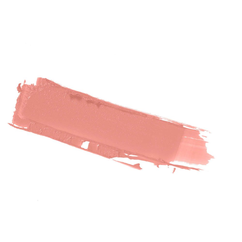 Échantillon de couleur de rouge à lèvres rose sur fond blanc. Le rouge à lèvres a été appliqué.