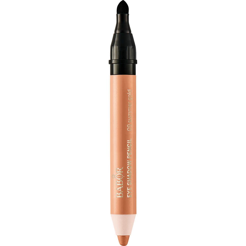 Babor Lidschatten-Stift 09 Sommer-Gold. Doppelender, goldfarben und schwarz. Aufschrift: Babor Eye Shadow Pencil.