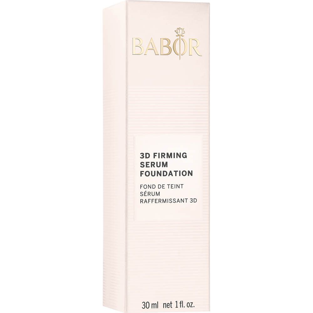 Produktverpackung. Aufschrift BABOR. Produktbezeichnung: 3D Firming Serum Foundation. 30 ml.