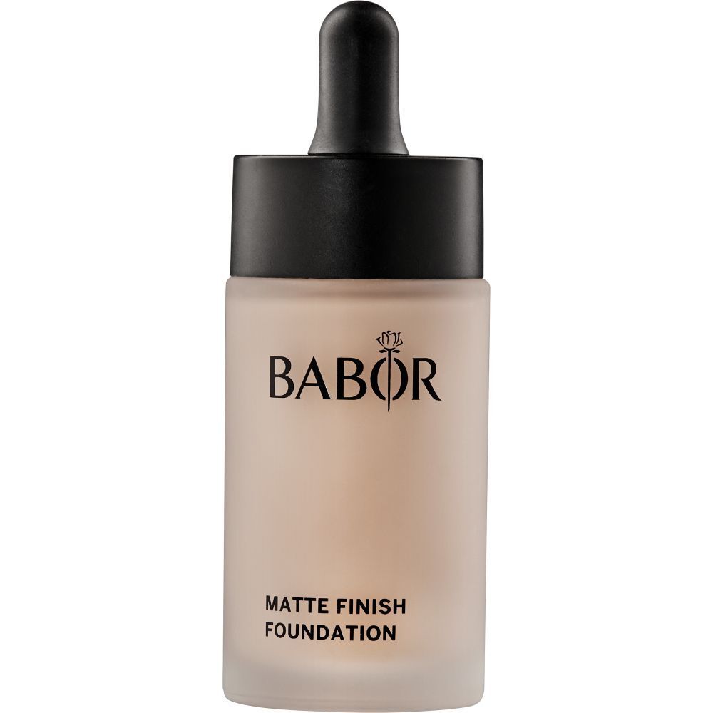 Babor Matte Finish Foundation. Flasche mit Pipette. Aufschrift: Matte Finish Foundation.