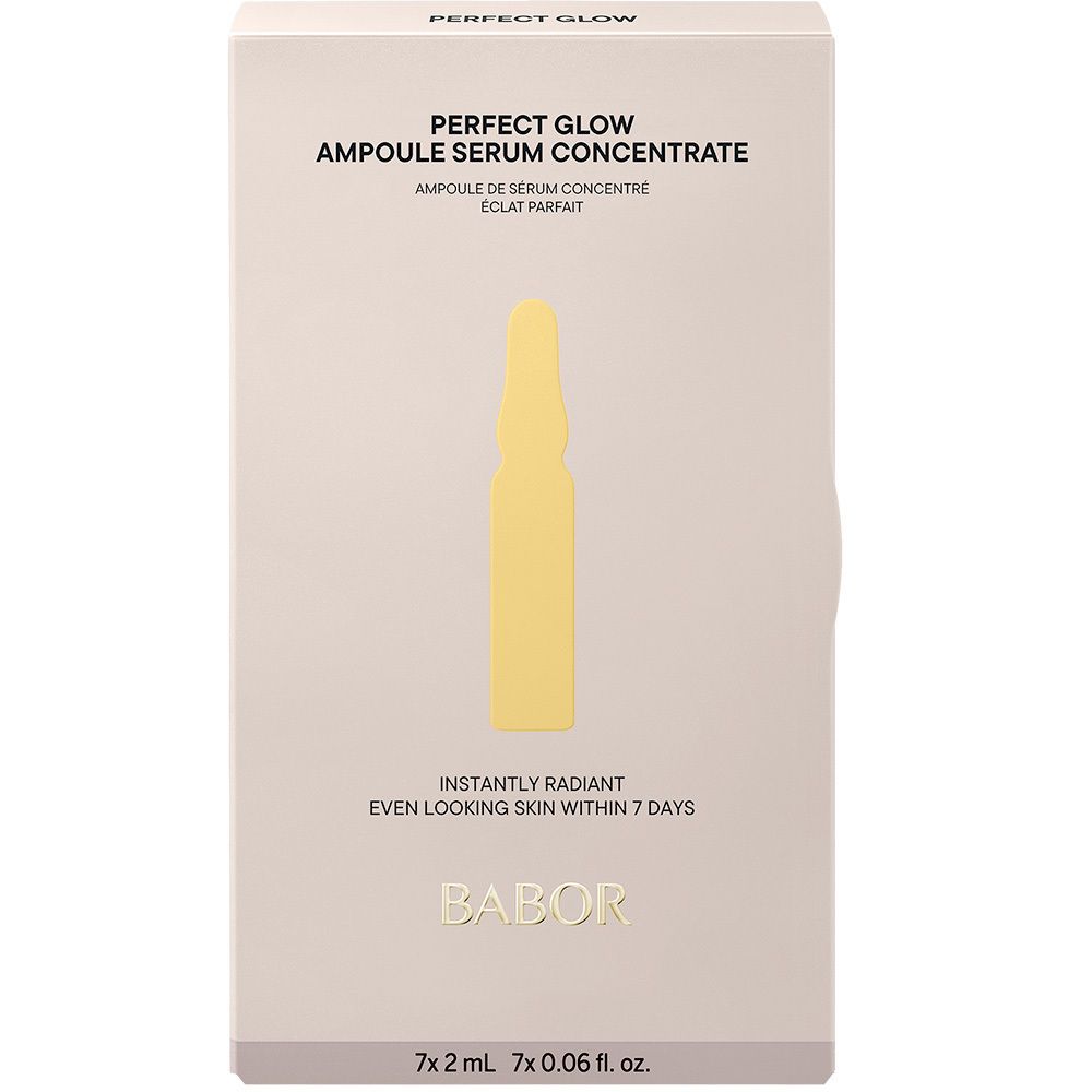 BABOR Perfect Glow Ampullen Serum Konzentrat Verpackung mit einer Ampulle.