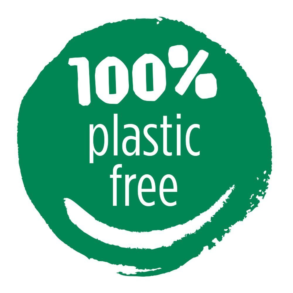 Logo vert avec texte: 100% plastic free.