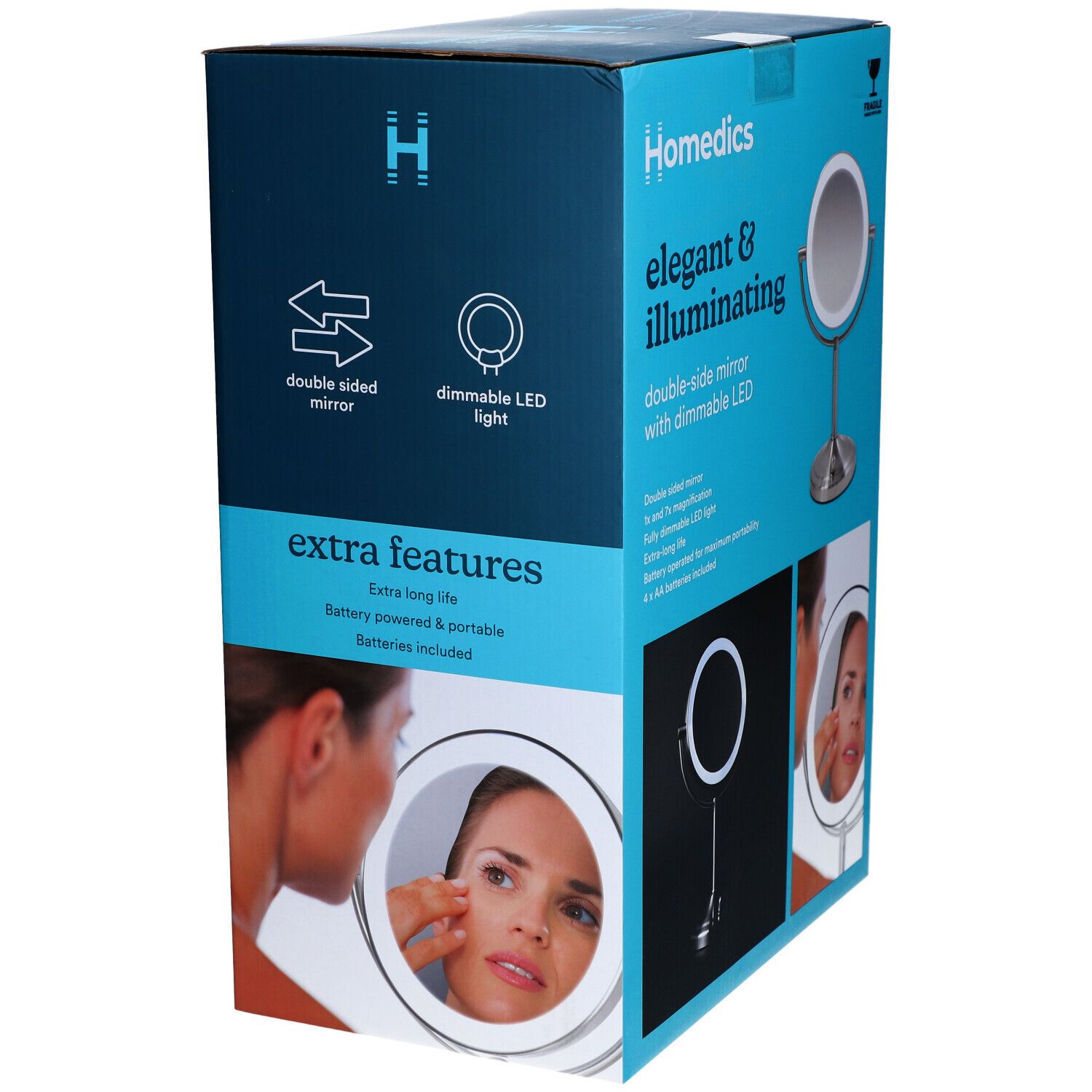 Homedics Ordless Led Kompakt Deluxe Spiegel HM MIR 8160