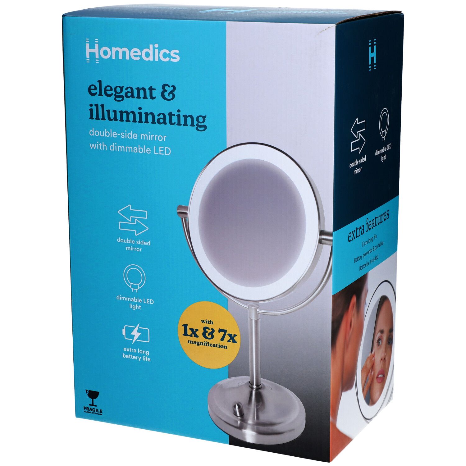 Homedics Ordless Led Kompakt Deluxe Spiegel HM MIR 8160