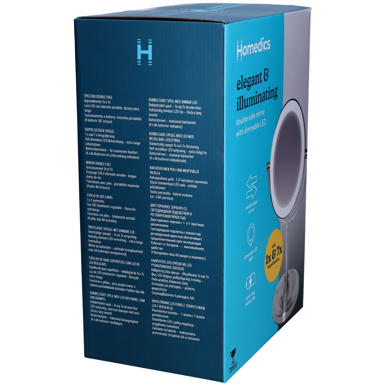 Homedics Ordless Led Kompakt Deluxe Spiegel HM MIR 8160