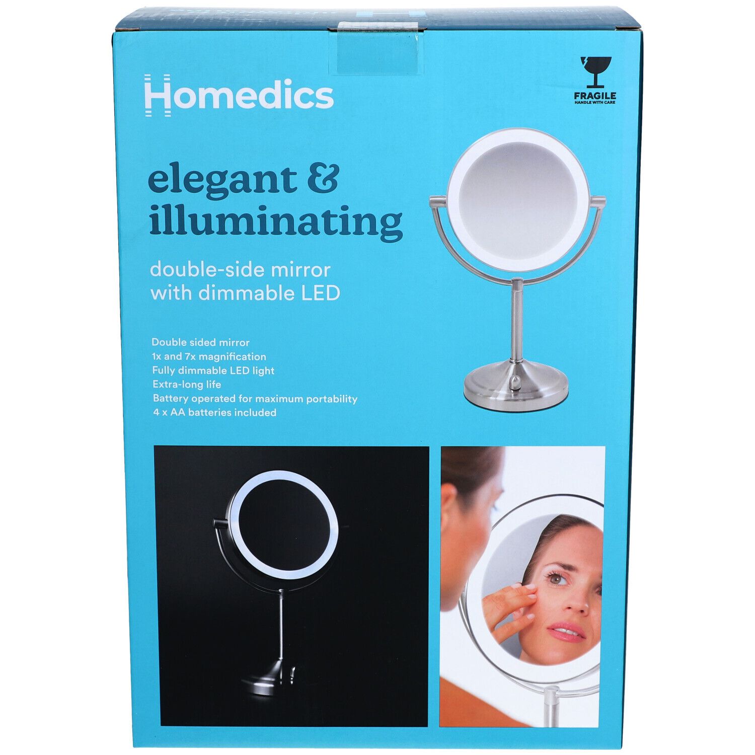 Homedics Ordless Led Kompakt Deluxe Spiegel HM MIR 8160