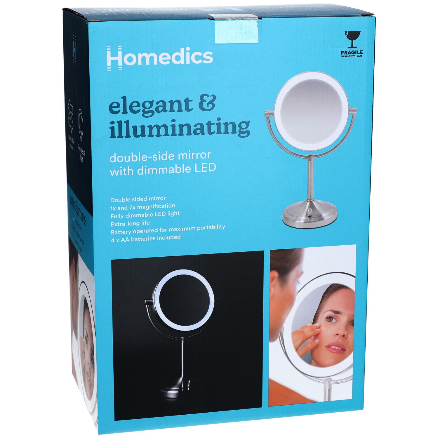 Homedics Ordless Led Kompakt Deluxe Spiegel HM MIR 8160