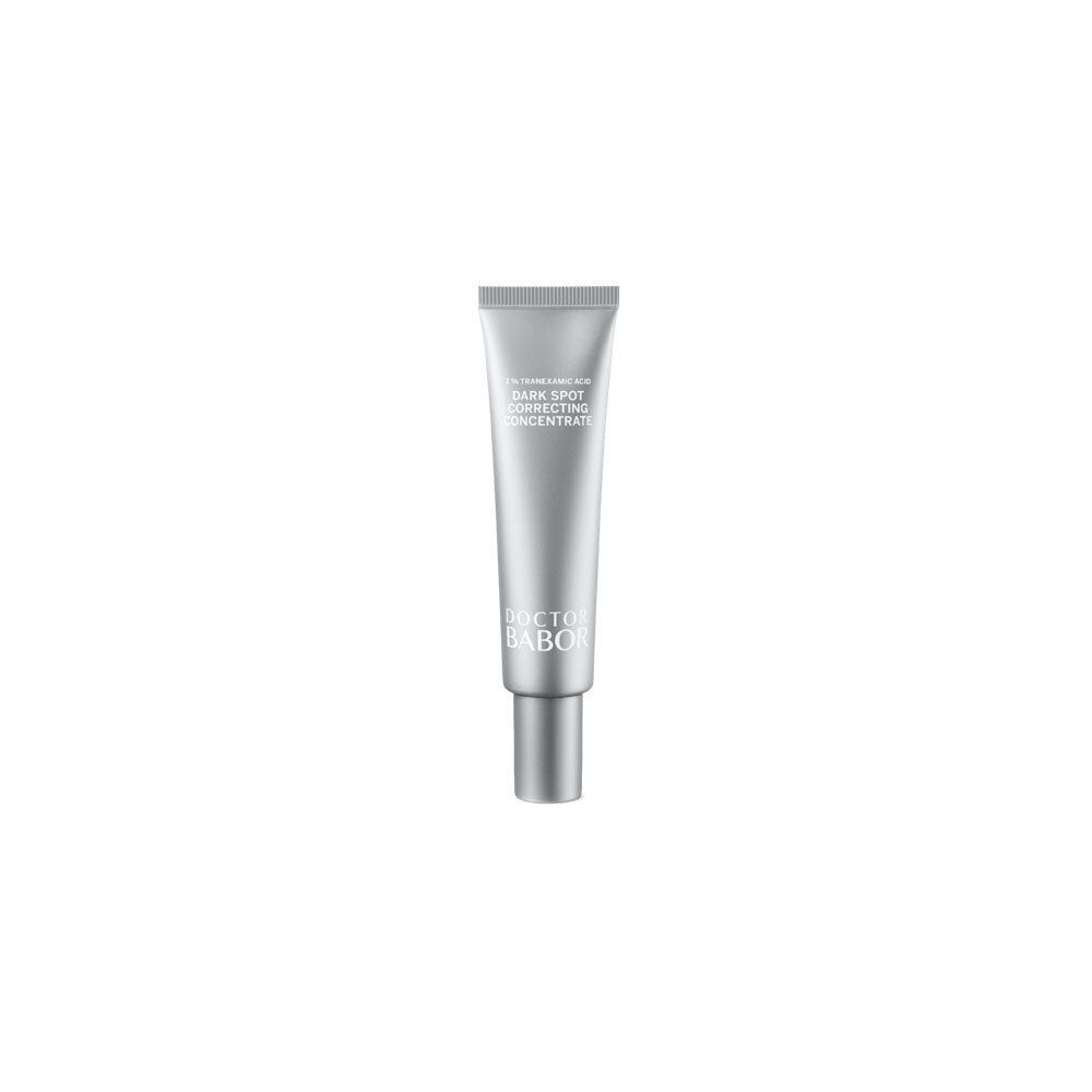DOOC TOR BABOR Dark Spot Correcting Concentrate Tube mit silbernem Verschluss.