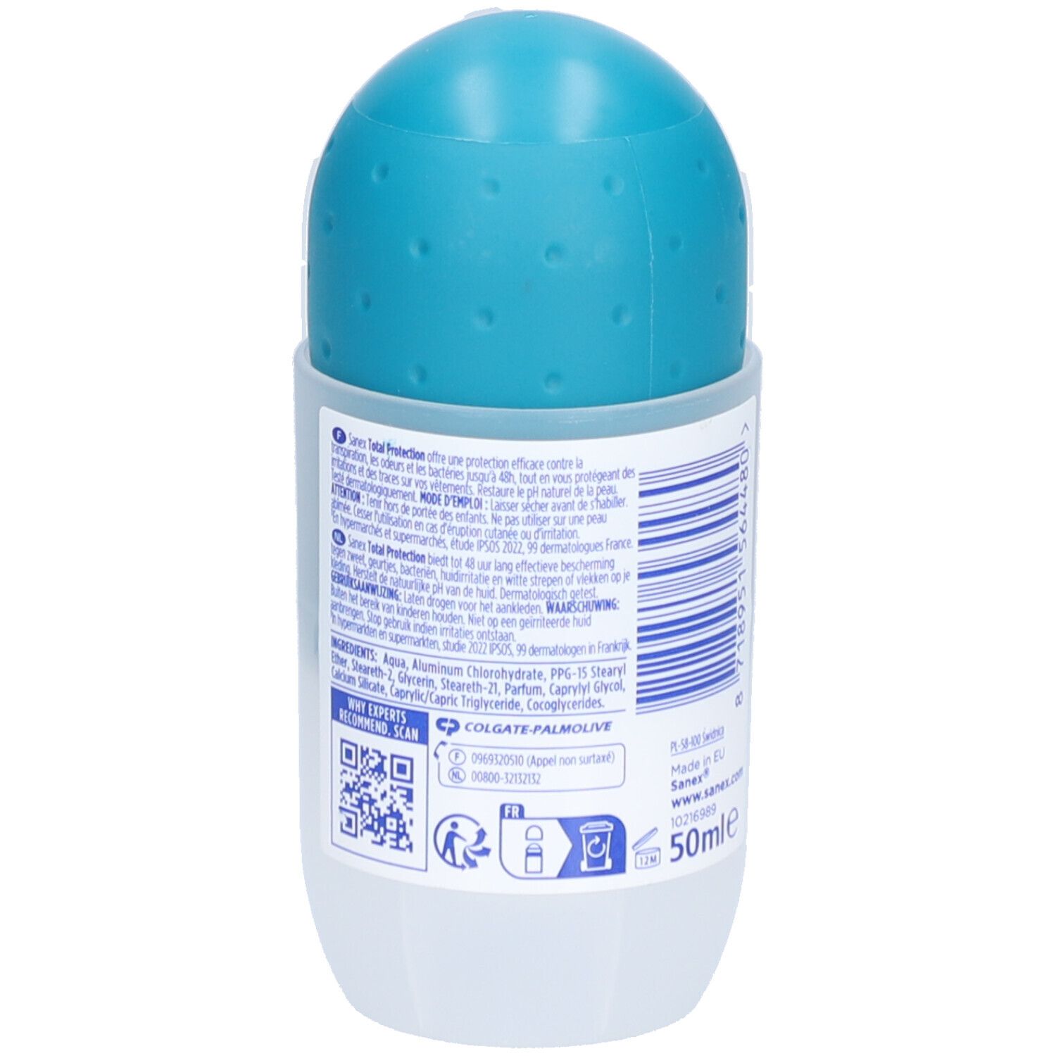 Sanex Dermo Total Protection Anti-Transpirant Deodorant Roll-on 48h