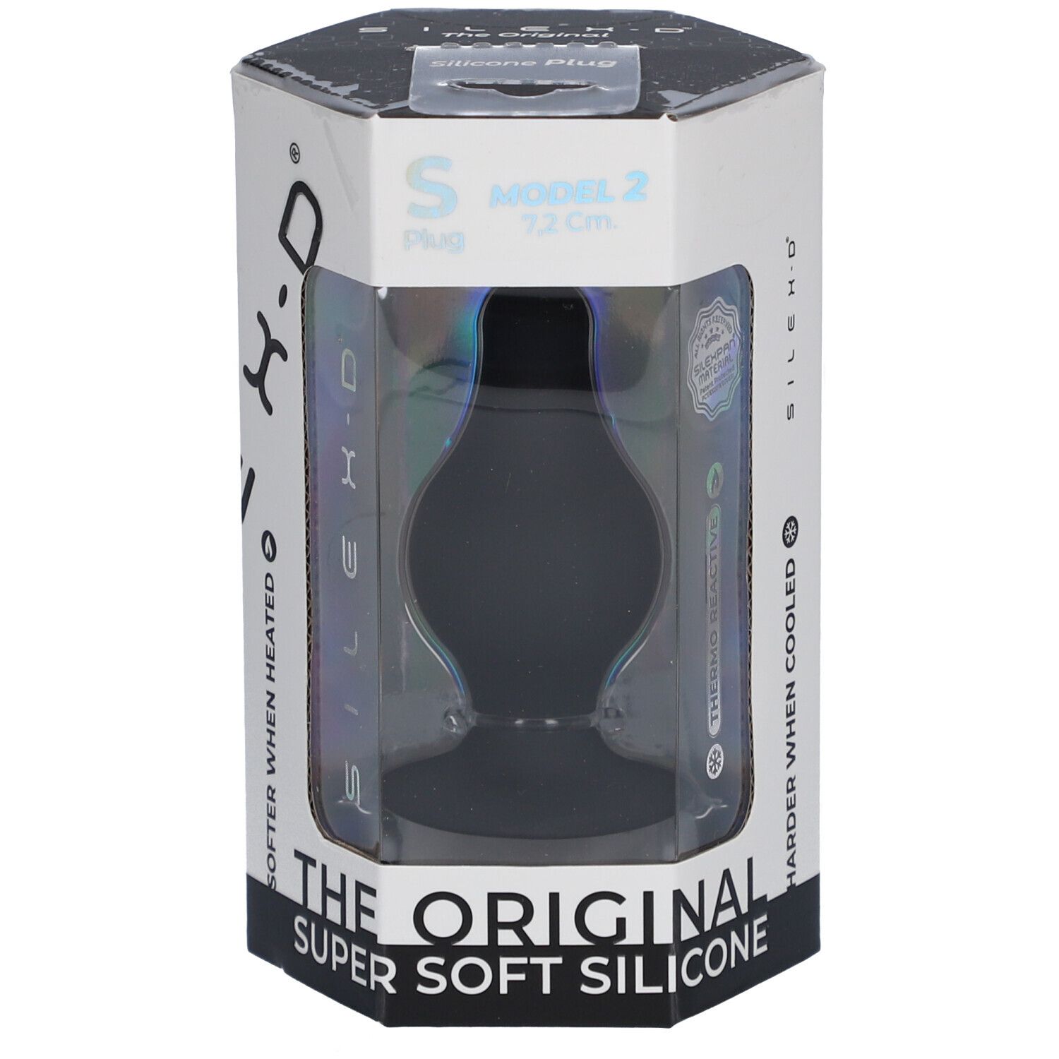 SilexD Plug Premium Silikon Schwarz Small Modell 2 (7,2 x 3,4 cm)