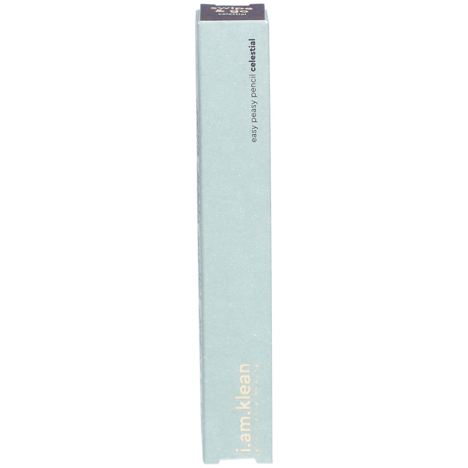 i.am.klean Eye Pencil Easy Peasy Celestial Verpackung. Hellgrüne Schachtel mit Produktnamen und Logo.
