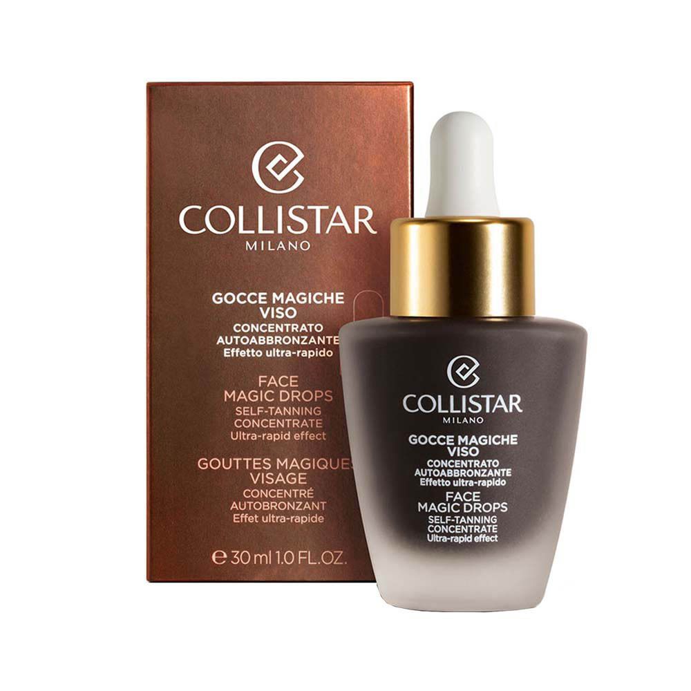 Produit et accessoires. Inscription : Collistar, Face Magic Drops.
