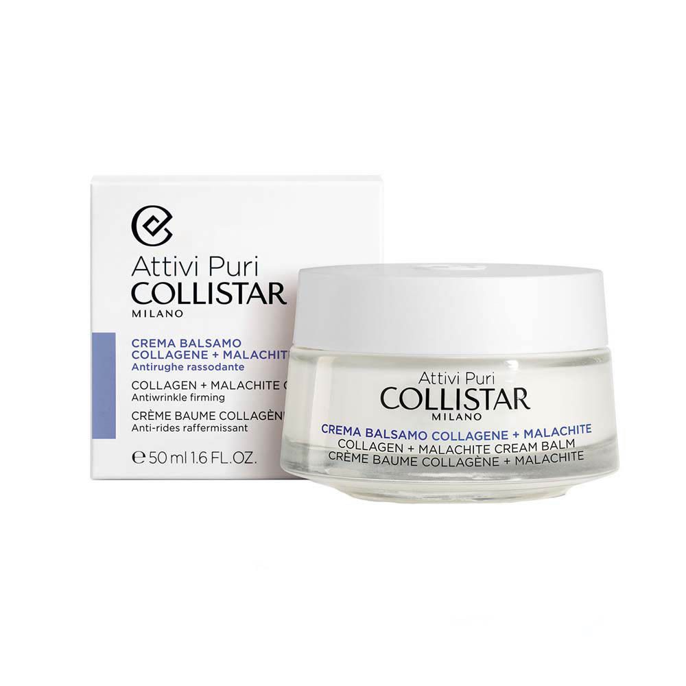 Pot de crème-baume et emballage. Inscription : COLLISTAR, MILAN. Nom du produit et ingrédients.