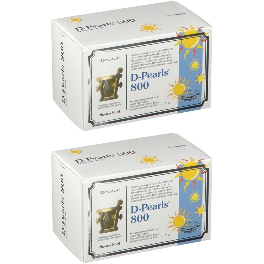 Pharma Nord D-Pearls 800 | vitamine D | Immunité + Os & dents