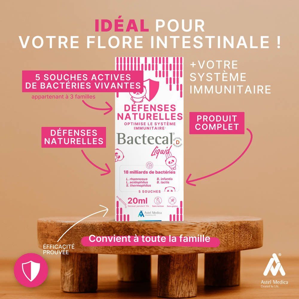 Bactecal Liquid Flasche mit 18 Milliarden Bakterien, 20ml, für das Immunsystem.