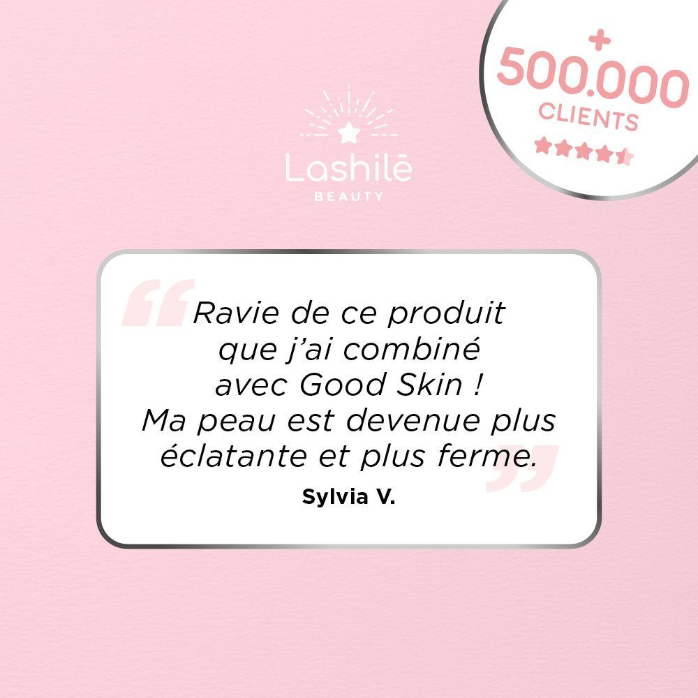 Gummies en forme d'étoiles jaunes sortant d'un flacon ouvert. Texte sur le goût mangue.