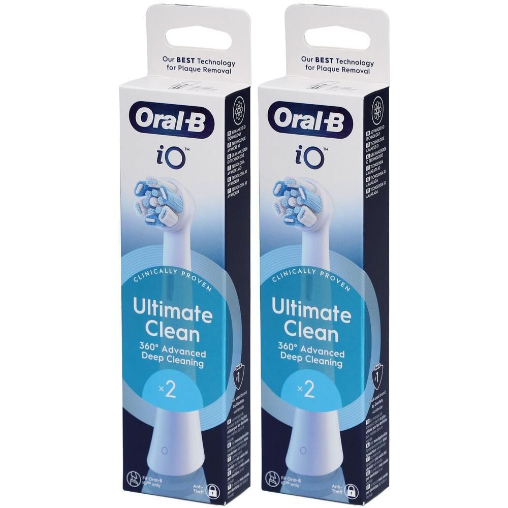 Deux brosses à dents Oral-B iO Ultimate Clean en emballage individuel.