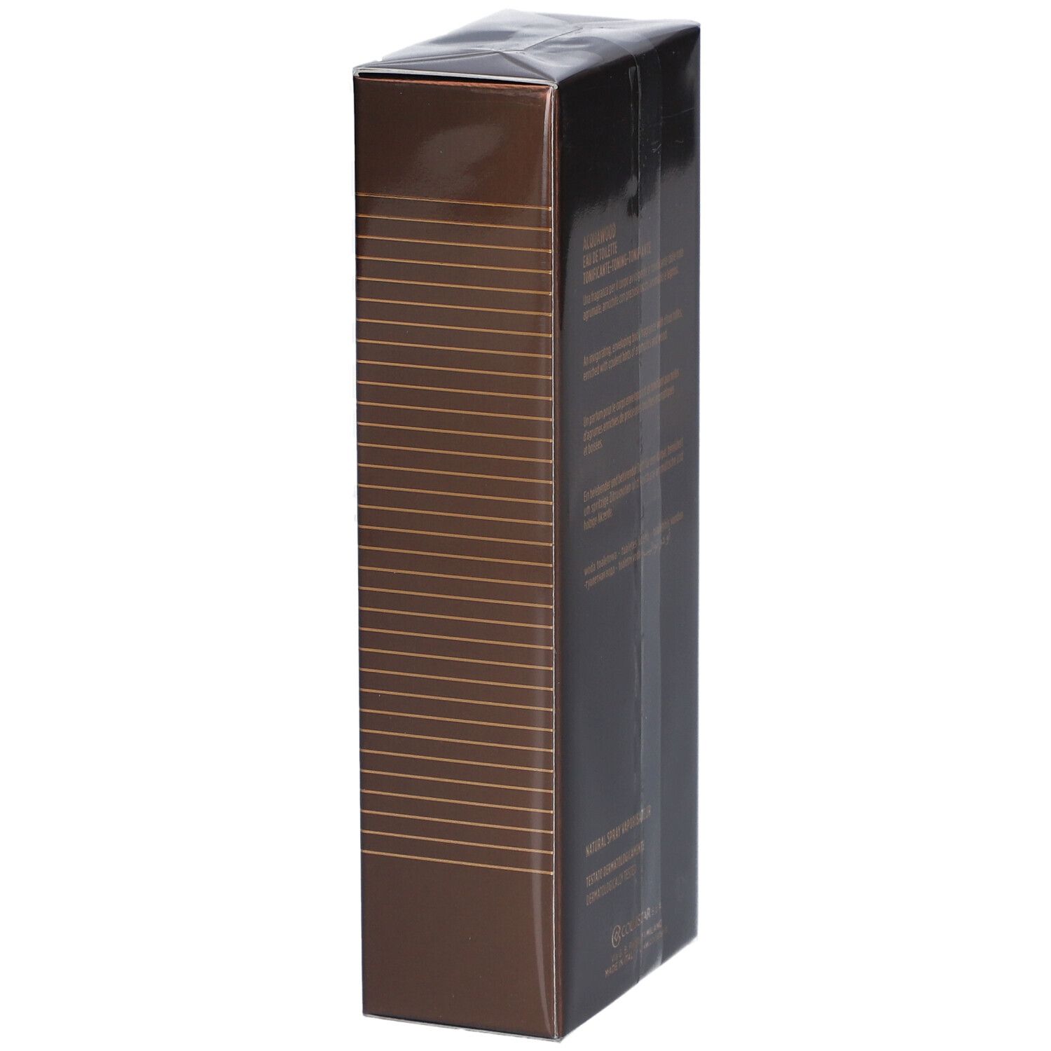Boîte rectangulaire marron. Uomo Collistar Milano, Acqua Wood, Eau de Toilette. 100 ml.