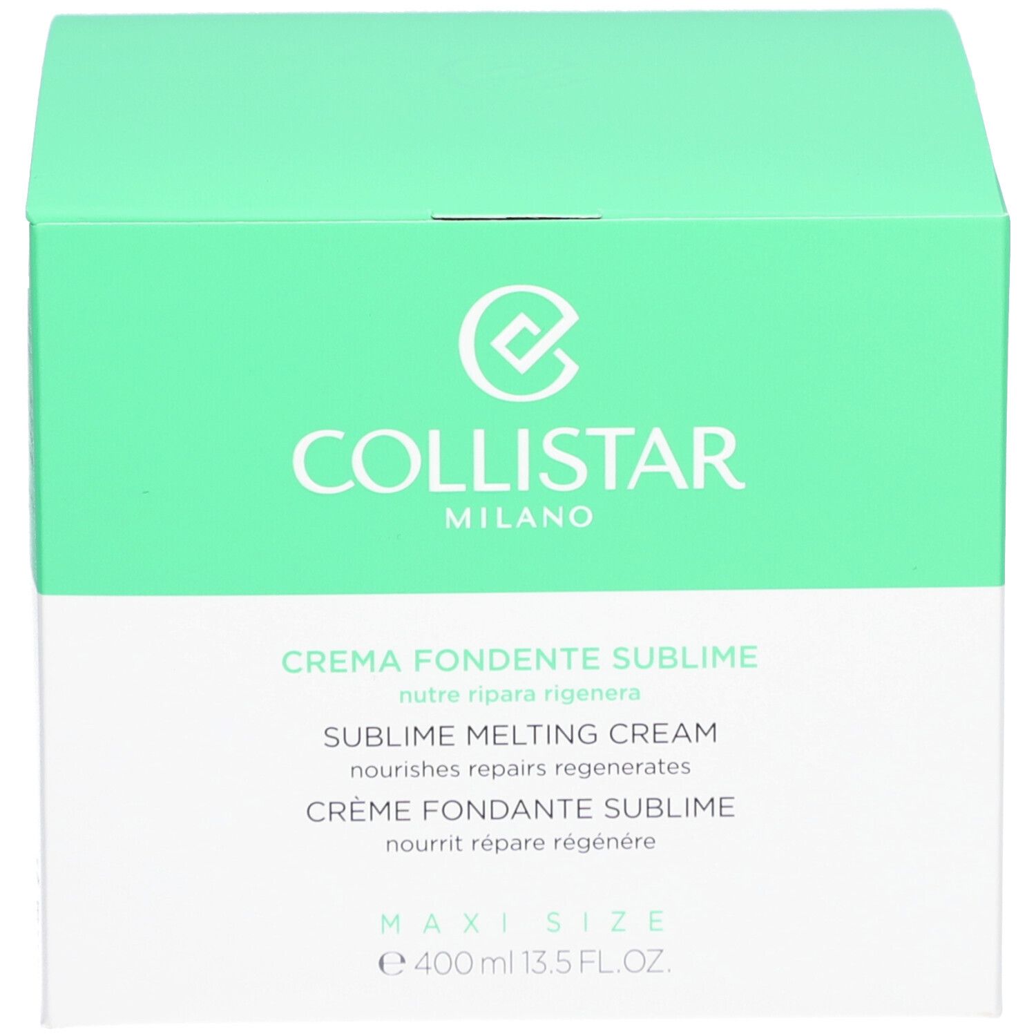 Boîte avec inscription : Collistar Milano, Crema Fondente Sublime, Sublime Melting Cream, Crème Fondante Sublime, 400 ml.