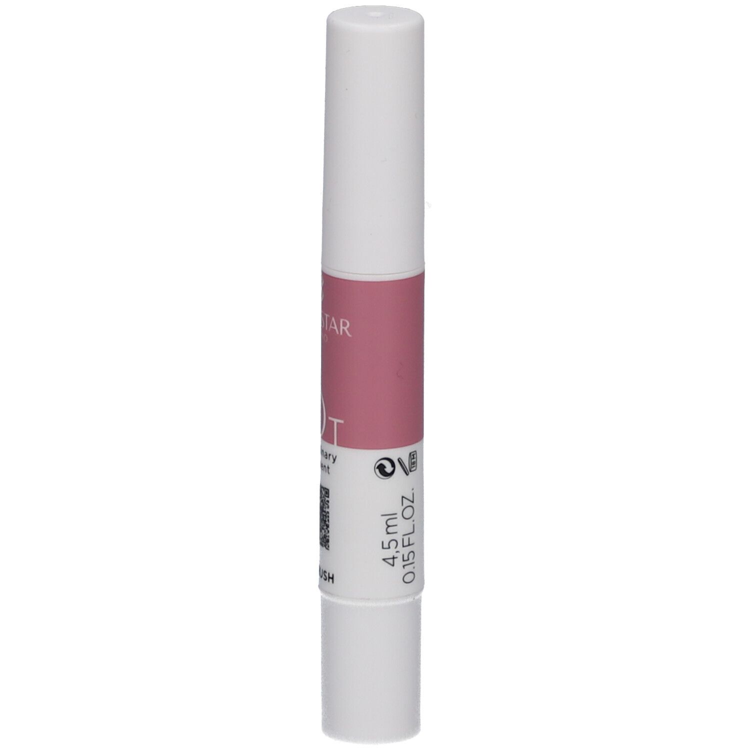 Weißer Lippenbalsam-Stift mit rosa Mittelteil. Aufschrift: NOT, not ordinary treatment, LIP CRUSH. Marke: Collistar.