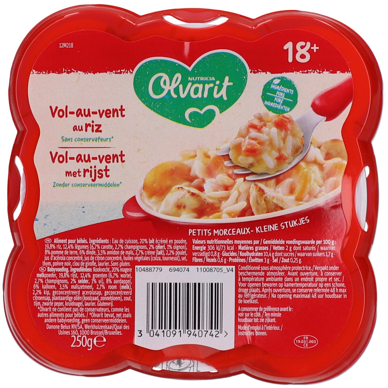 Olvarit | Tellermahlzeit| Baby Ab 18 Monaten | Vol au Vent au Riz