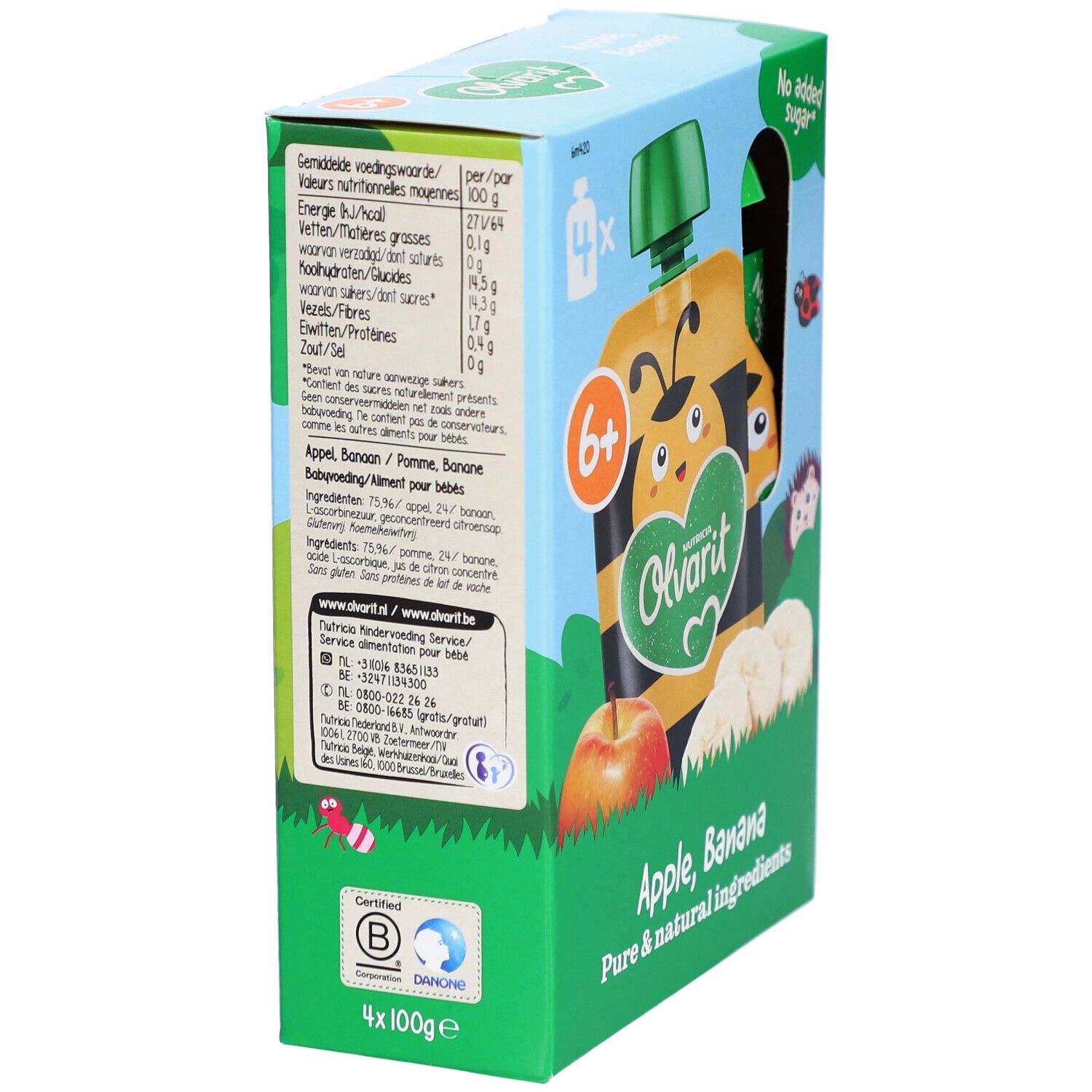 Olvarit | Trinkflasche Obst | Baby Ab 6 Monate| Apfel Banane