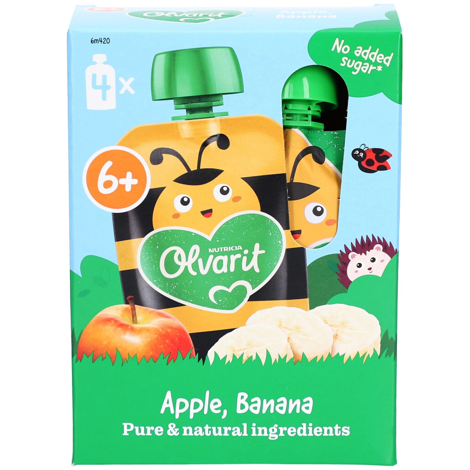 Olvarit | Trinkflasche Obst | Baby Ab 6 Monate| Apfel Banane