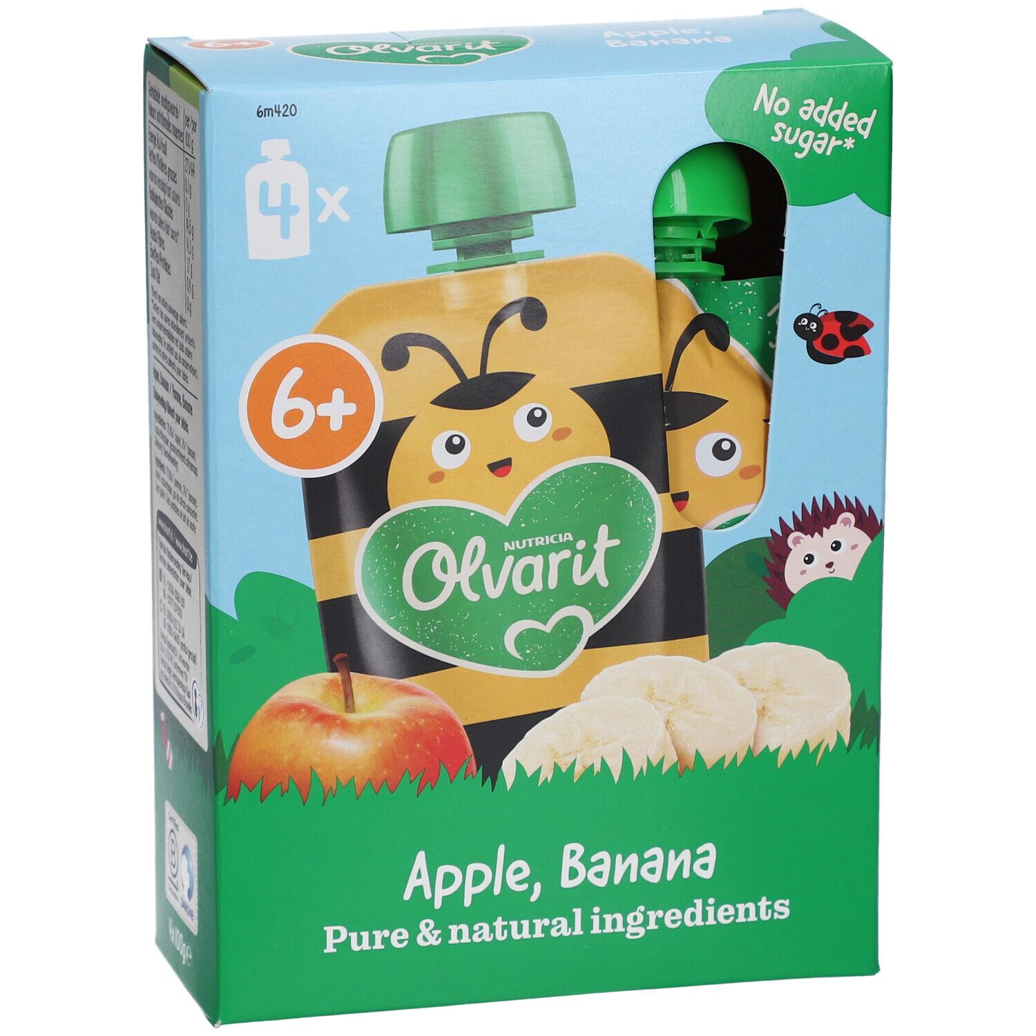 Olvarit | Trinkflasche Obst | Baby Ab 6 Monate| Apfel Banane