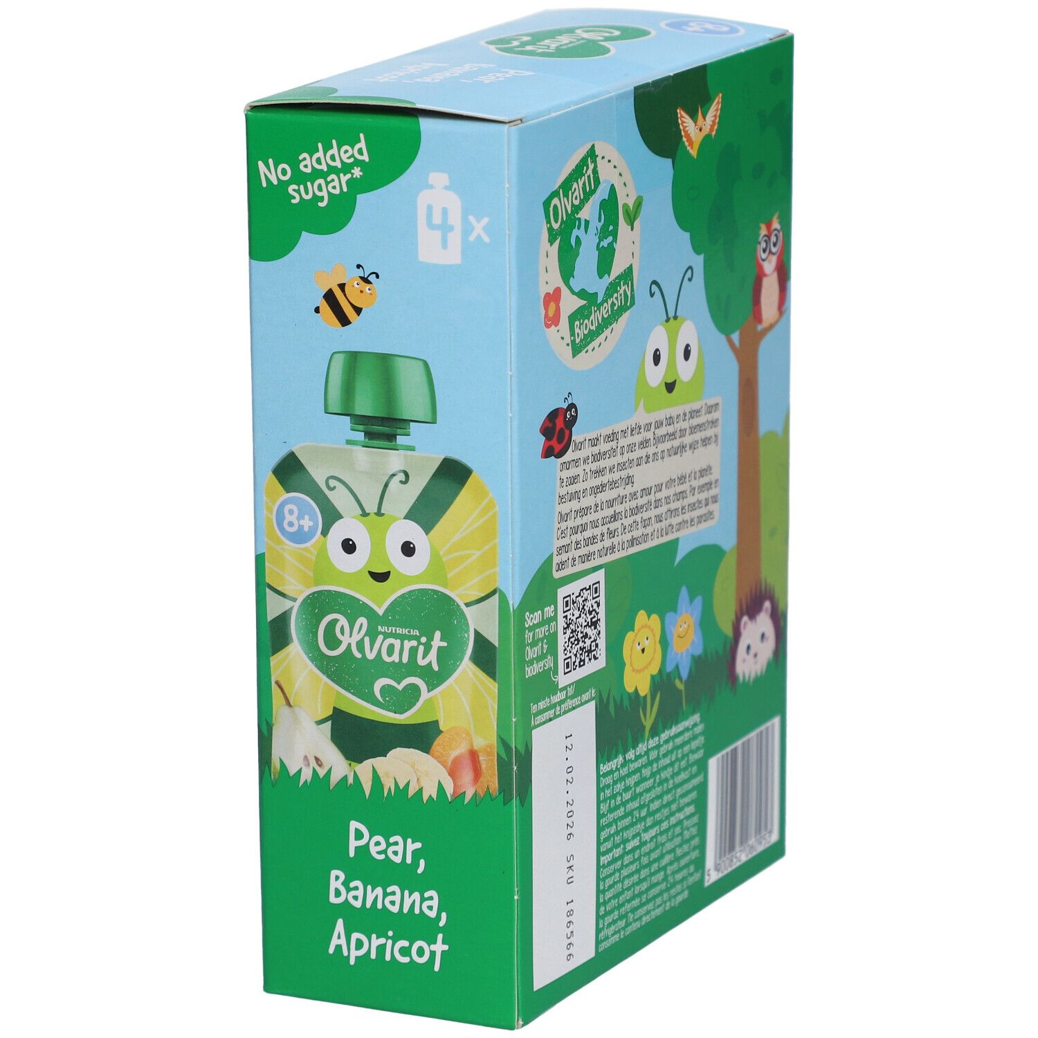 Olvarit | Trinkflasche Obst | Baby Ab 8 Monate | Aprikose Birne Banane