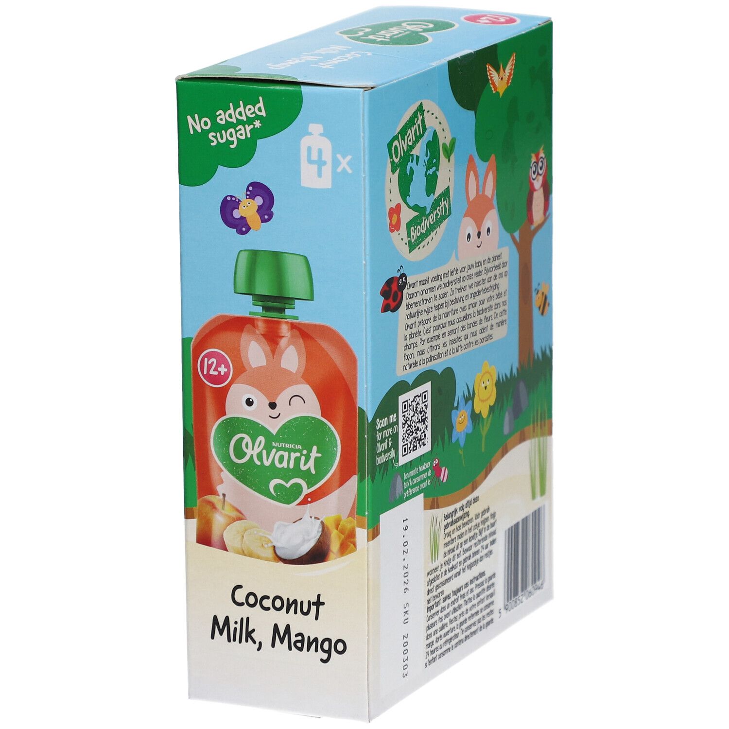 Olvarit | Trinkflasche Obst | Baby Ab 12 Monaten | Mango Kokos Smoothie