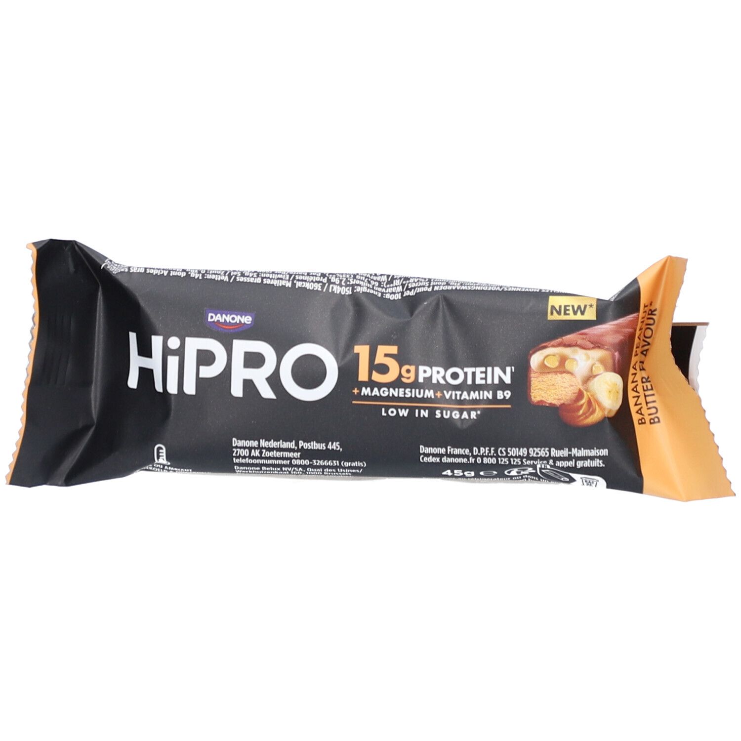 HiPPRO Protein Riegel | Erdnussbutter Banane Geschmack | 15 g Protein | Mit Magnesium und Vitamin B9