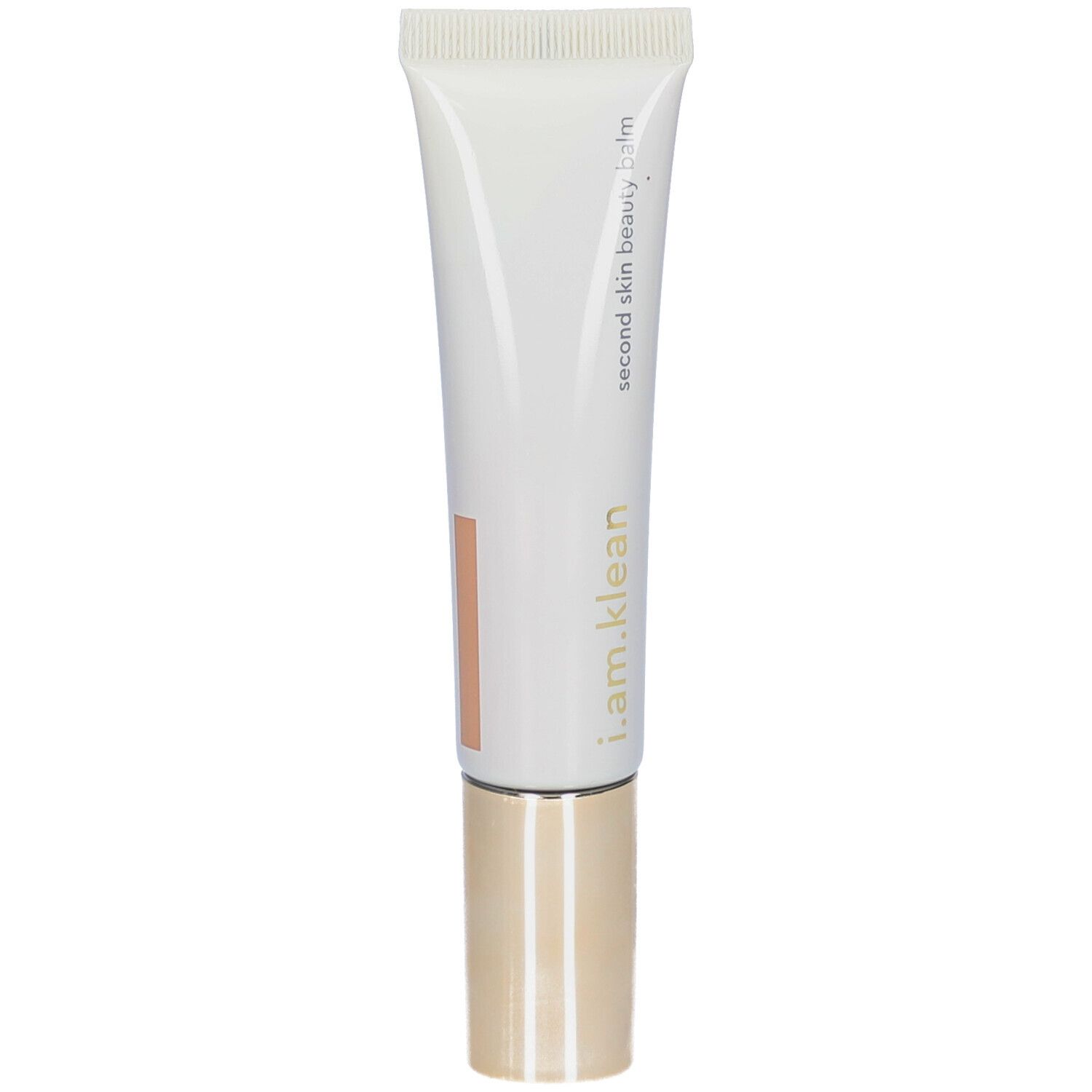Creme-Tube mit goldfarbenem Verschluss. Aufschrift: i.am.klean, second skin beauty balm.