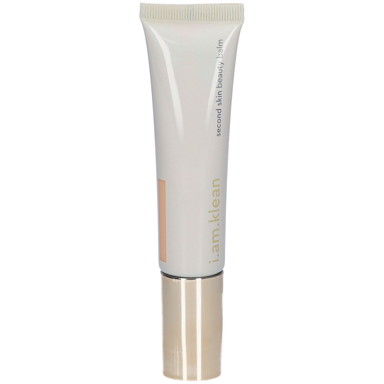Creme-Tube mit goldfarbenem Verschluss. Aufschrift: i.am.klean, second skin beauty balm.