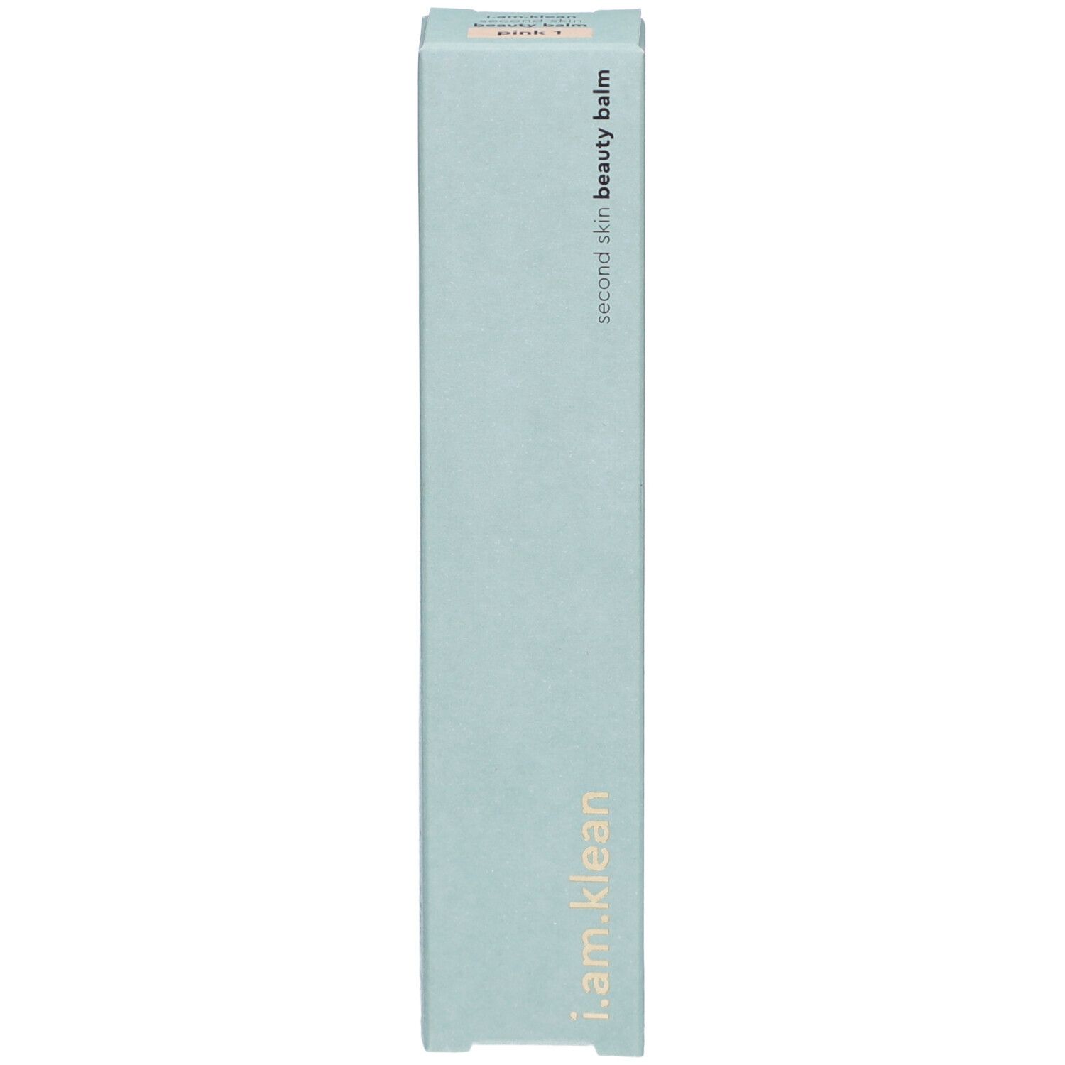 Produktverpackung. Aufschrift: i.am.klean, second skin beauty balm.