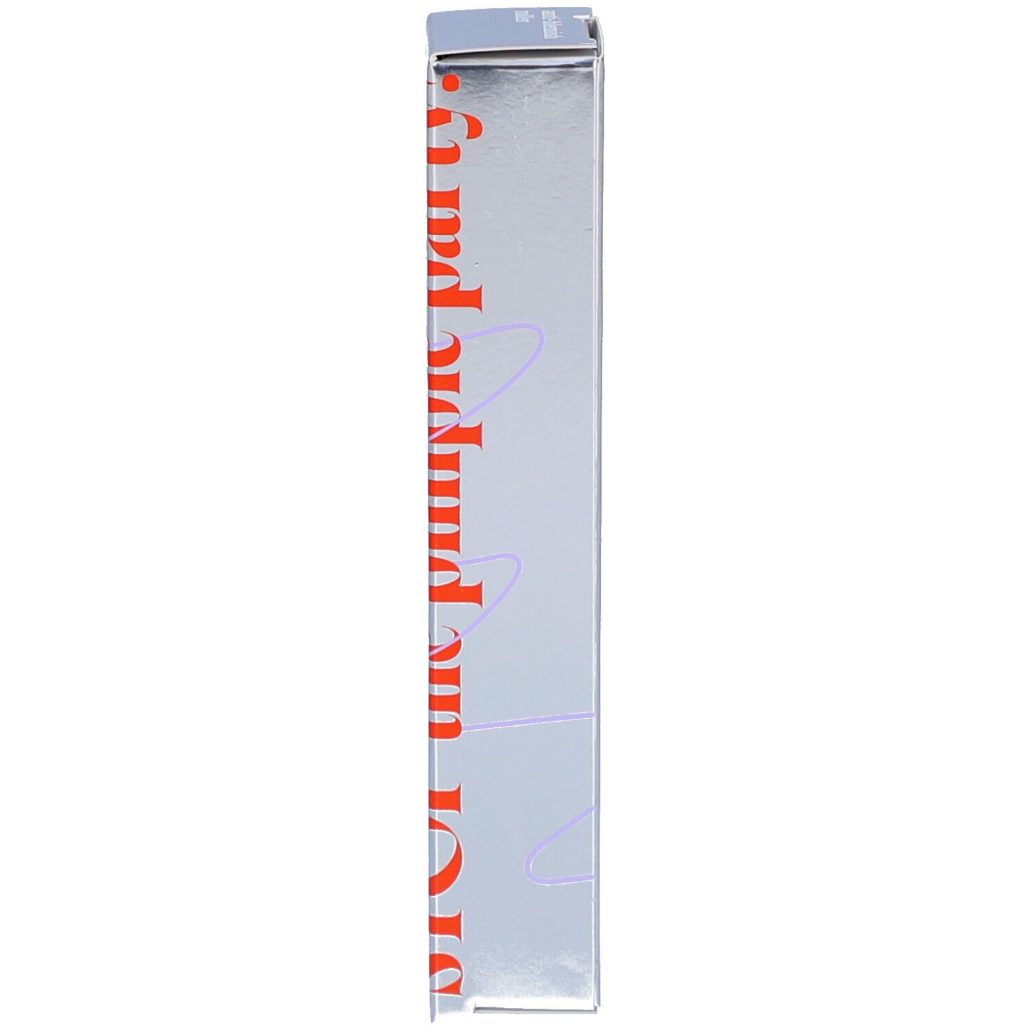 Schachtel, silberfarben. Text: Stop the pimple party! Anti-blemish roller.