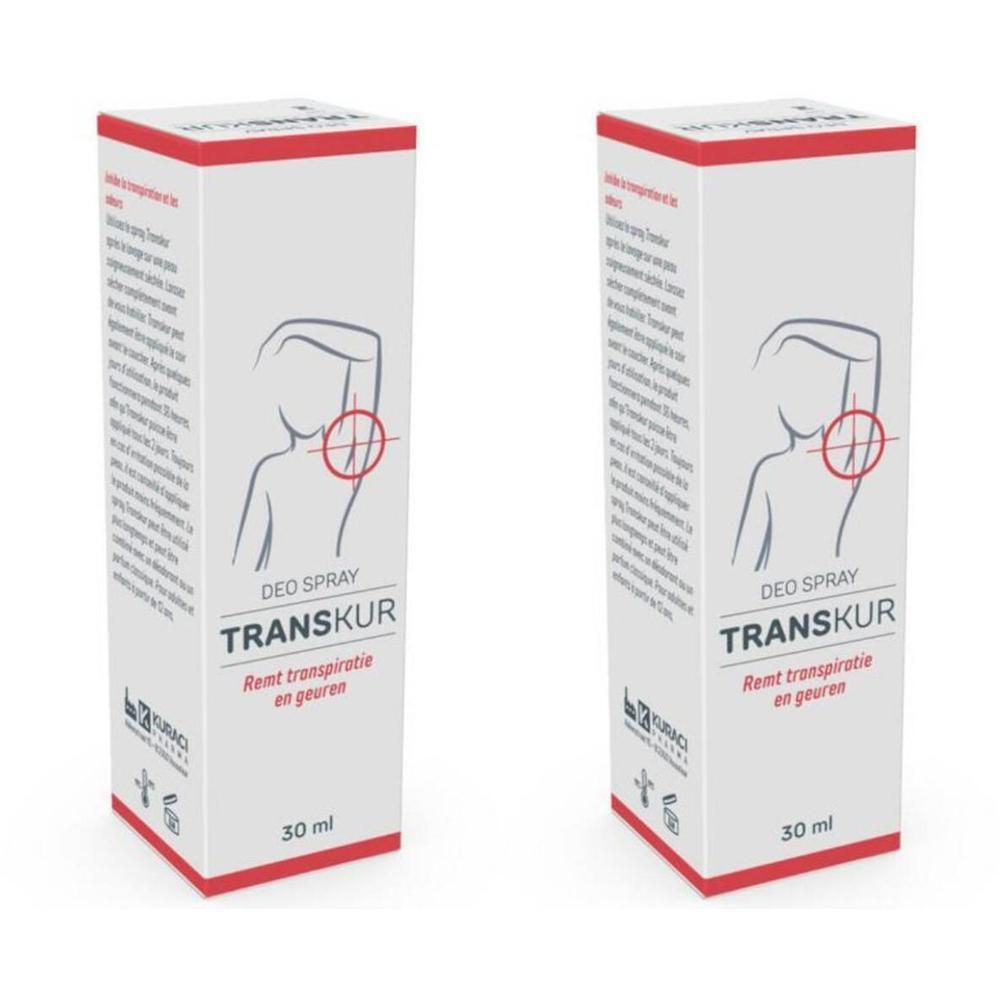 Zwei Packungen Transkur Deo Spray, 30 ml.