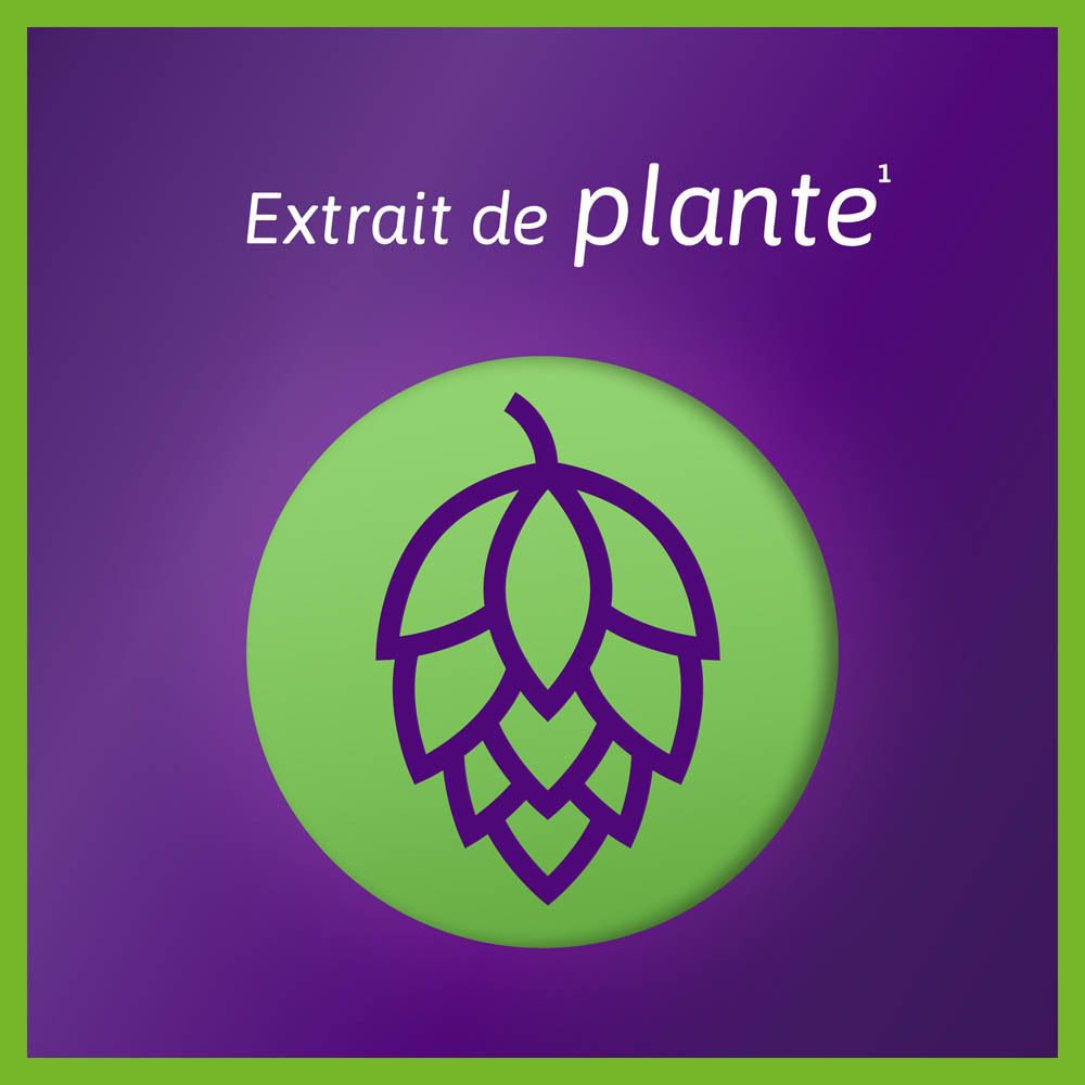 Symbole de flammes dans un cercle vert. Texte: « Conçu pour aider les femmes à faire face aux bouffées de chaleur ».