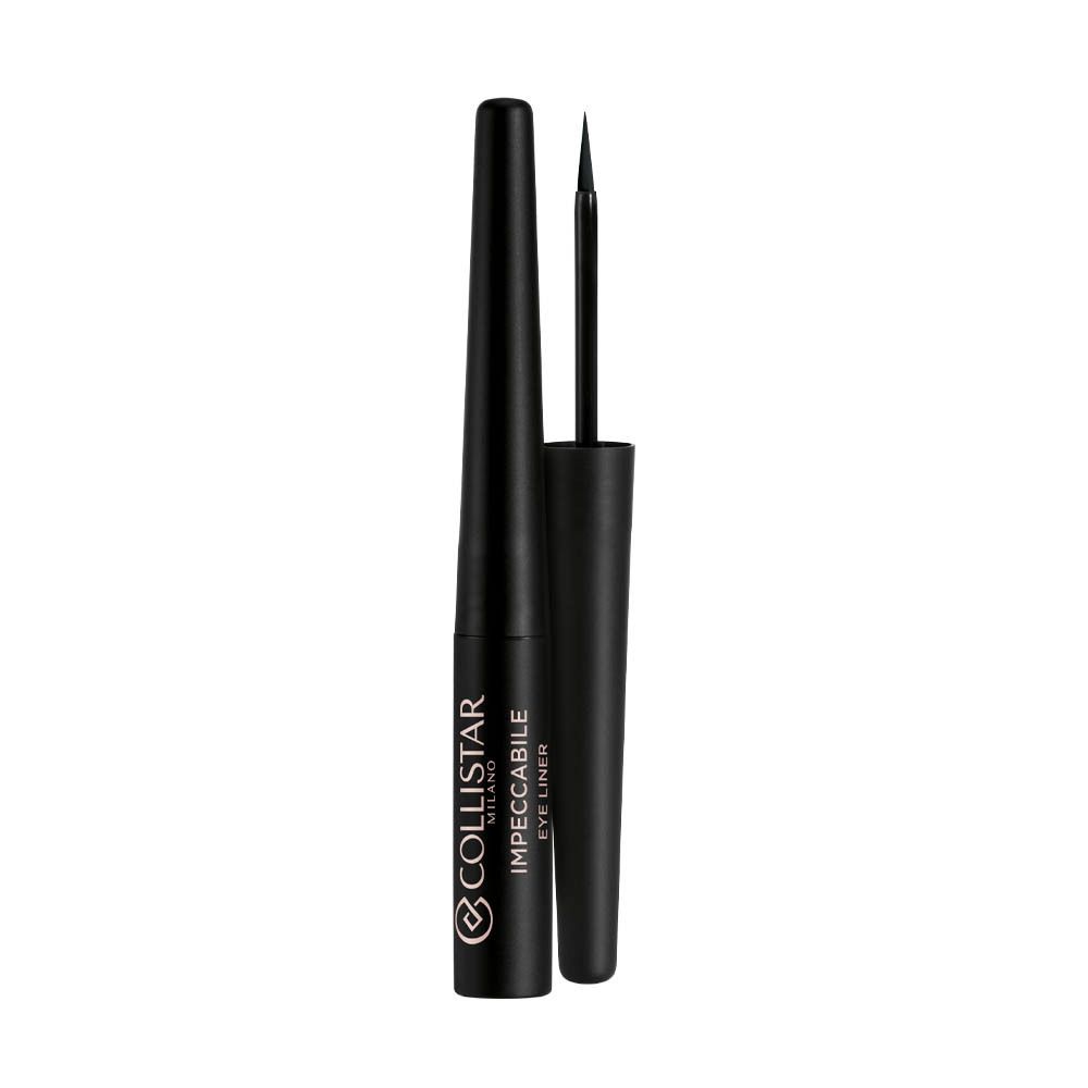 Eye-liner noir avec pointe fine. Texte: Collistar, Impeccabile Eye Liner.