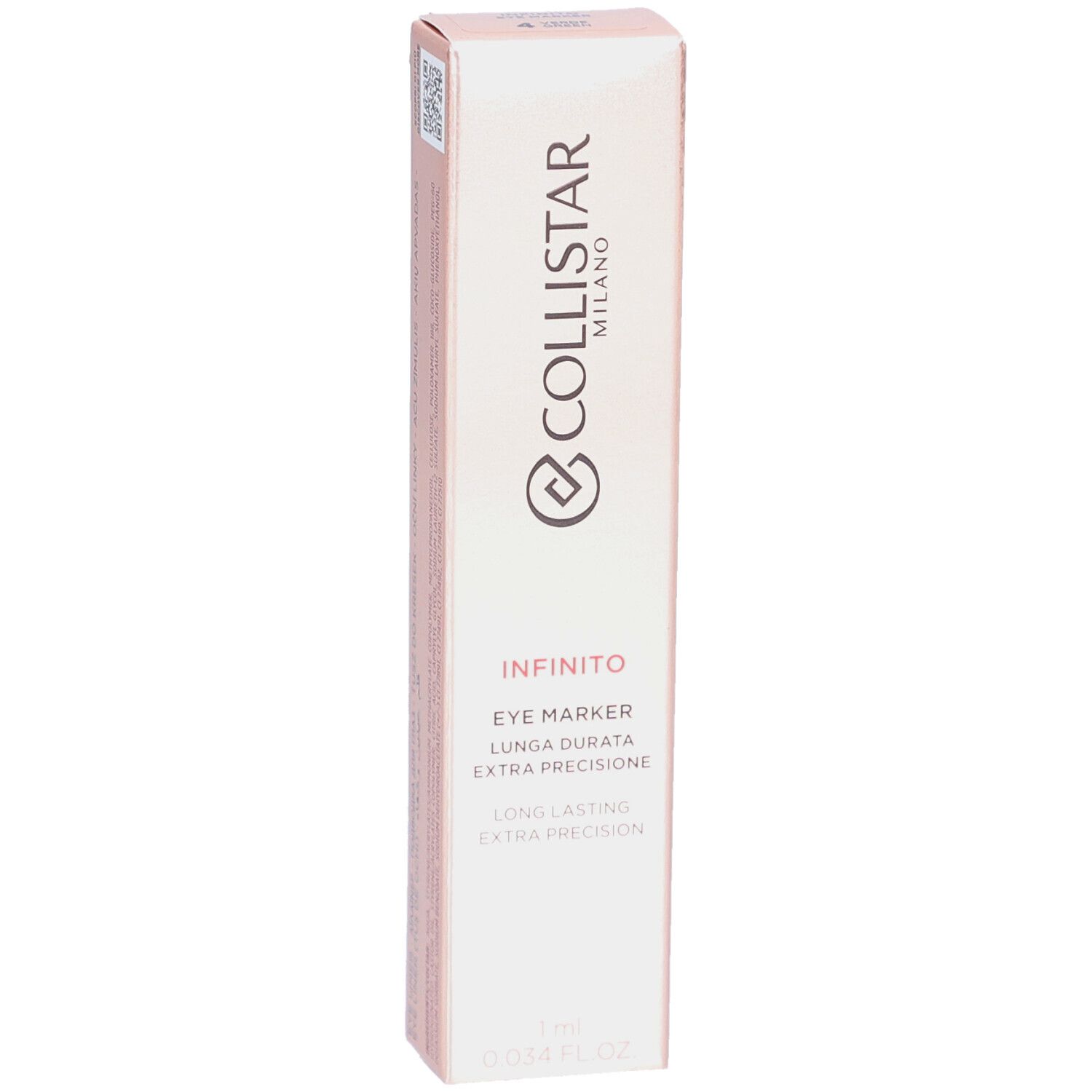 Collistar Infinito Eye Marker in Verpackung. Rosa-goldene Schachtel mit Produktinformationen und Logo.