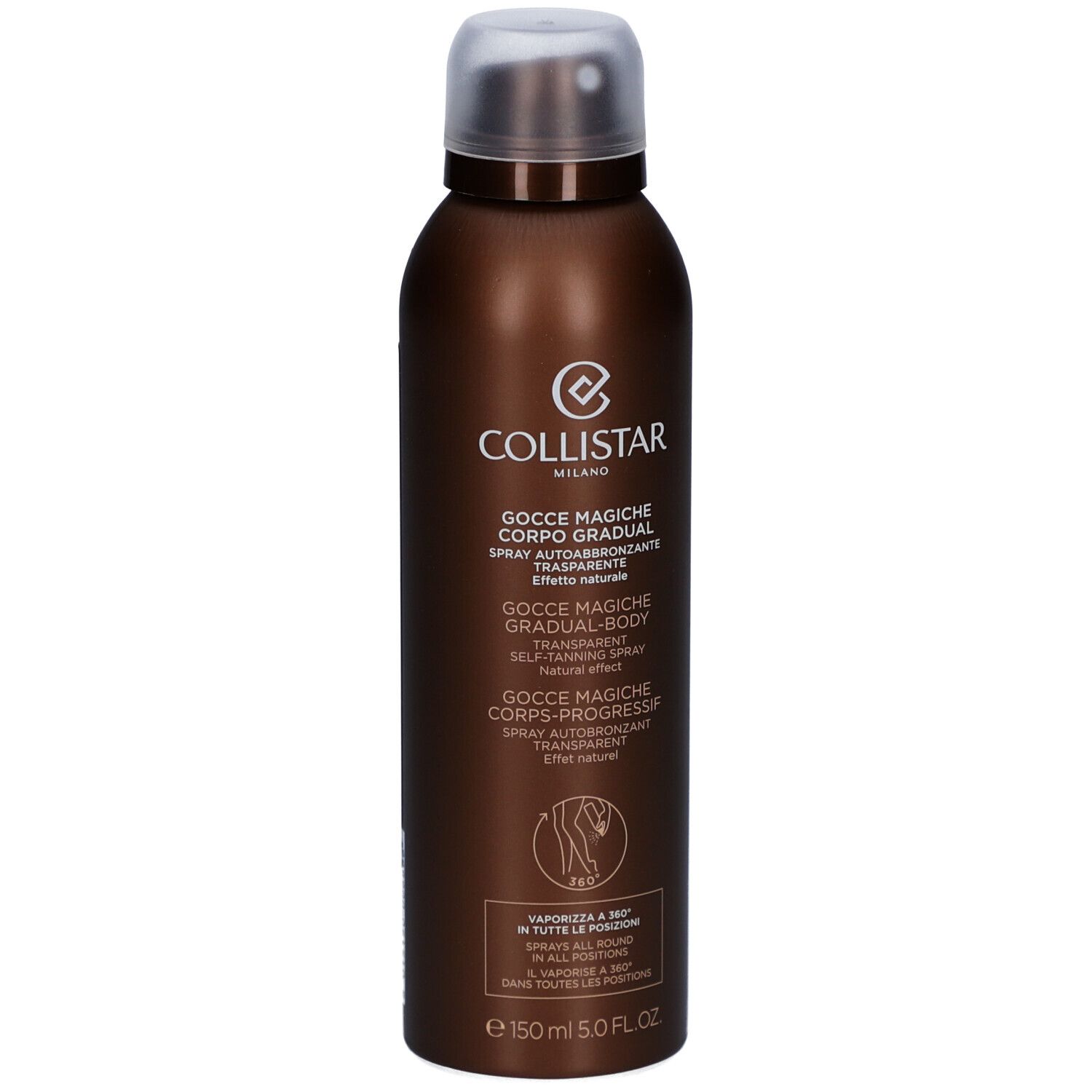 Braune Sprühflasche von Collistar. Produktbezeichnung und Logo sichtbar. Vorderansicht.