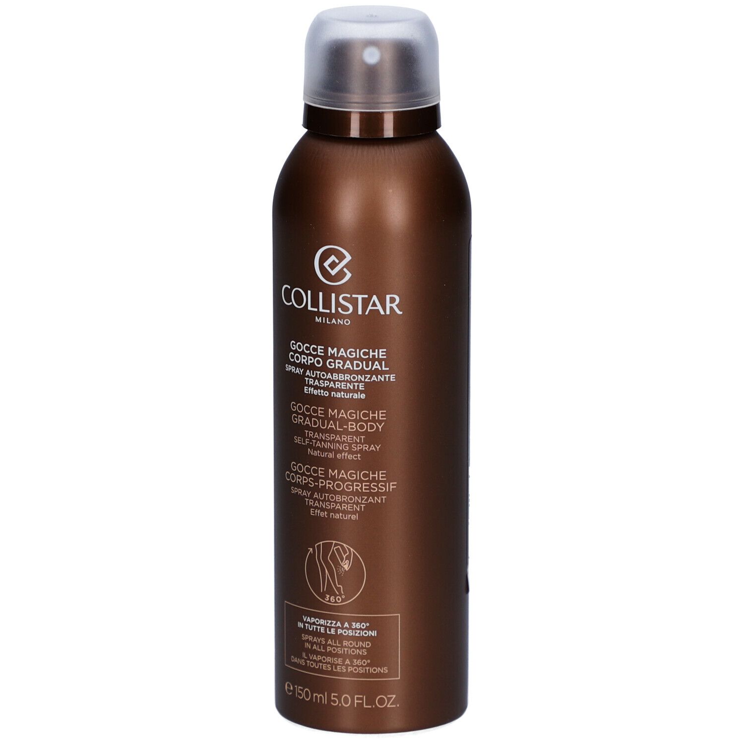 Braune Sprühflasche von Collistar. Produktbezeichnung und Logo sichtbar. Vorderansicht.