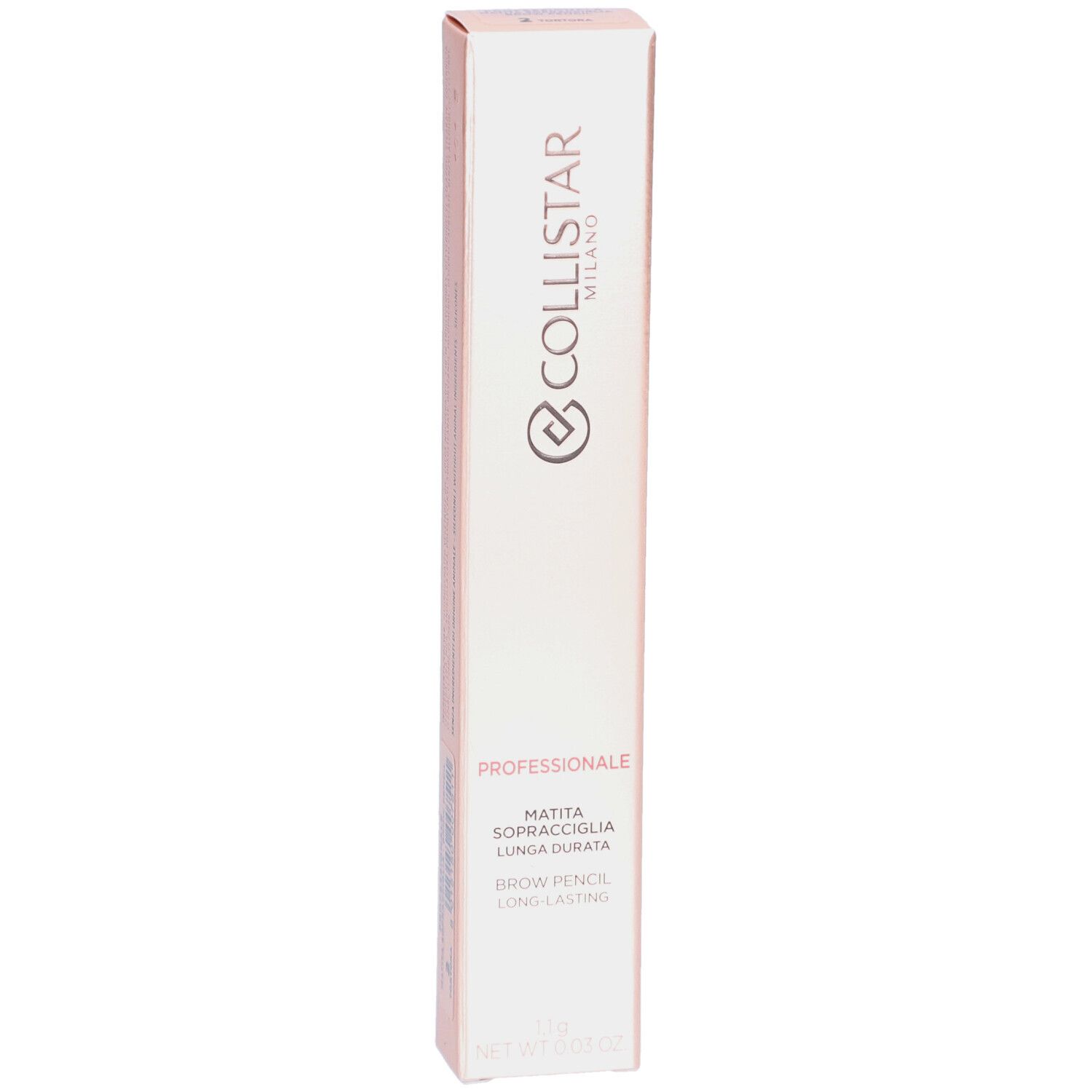Rosafarbene Verpackung. Collistar Milano, Professionale, Augenbrauenstift, langanhaltend. 1,1g.