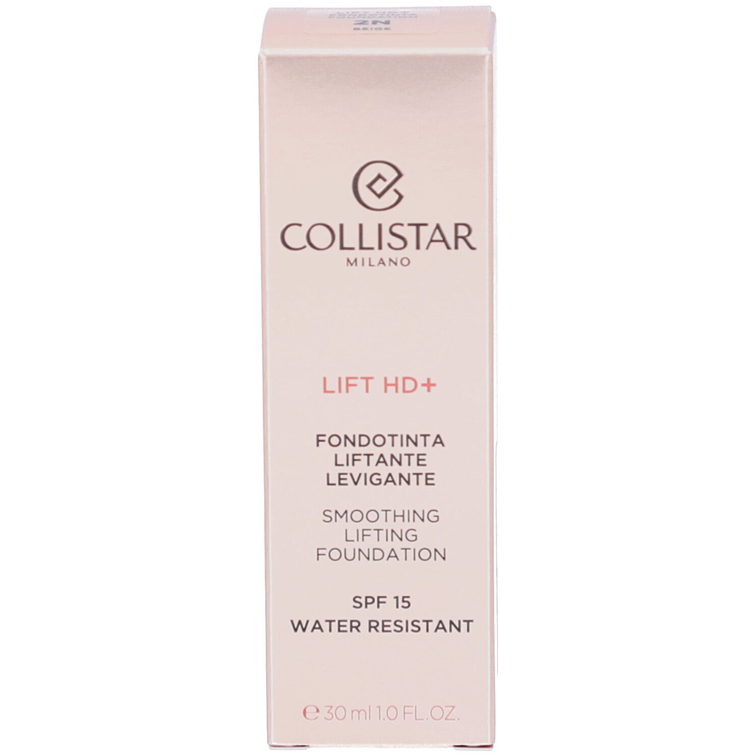 Emballage avec inscription : Collistar, Lift HD+, Smoothing Lifting Foundation, SPF 15, Water Resistant, e30ml.