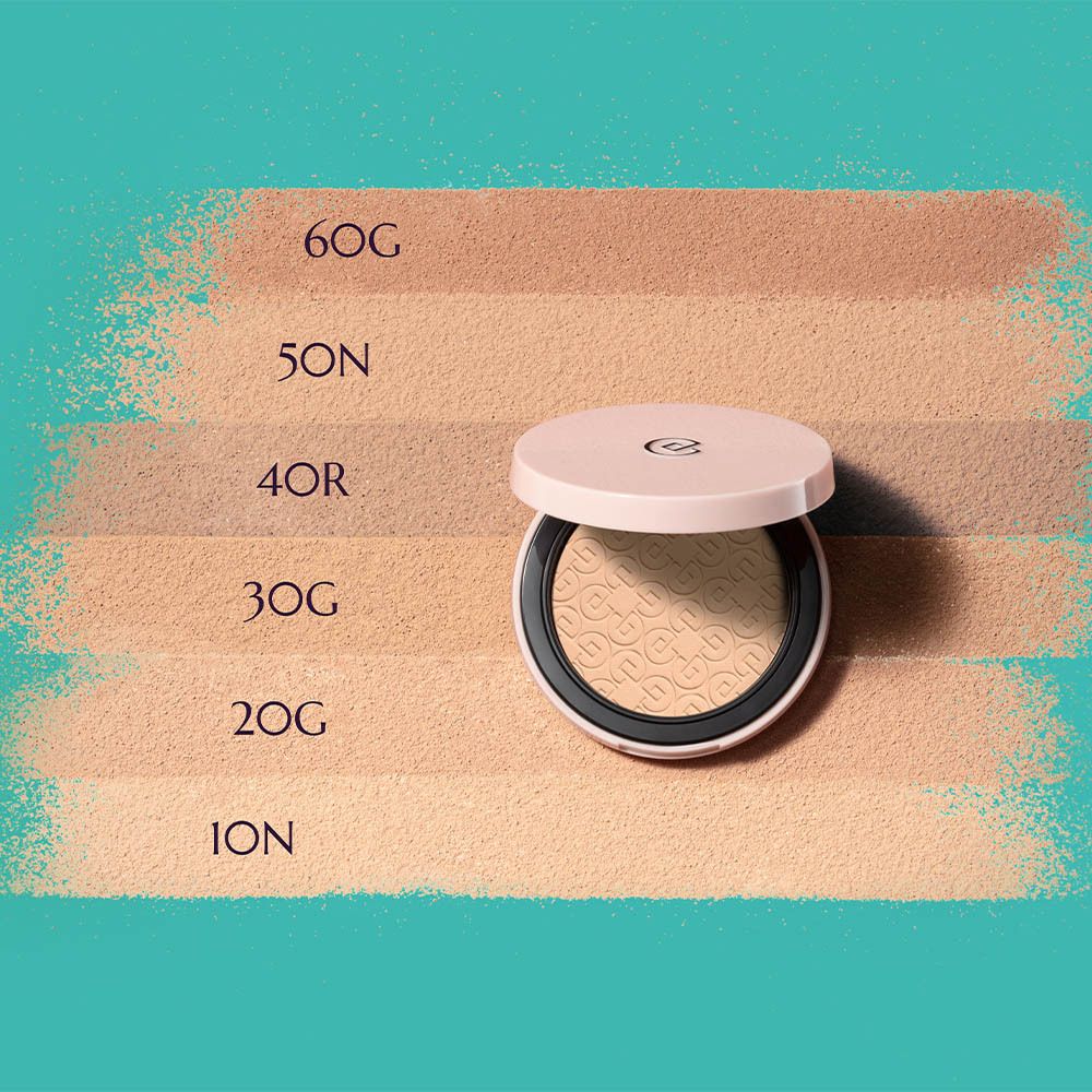 Poudre compacte Collistar Impeccabile et sélection de couleurs. Poudre, boîtier, teintes.