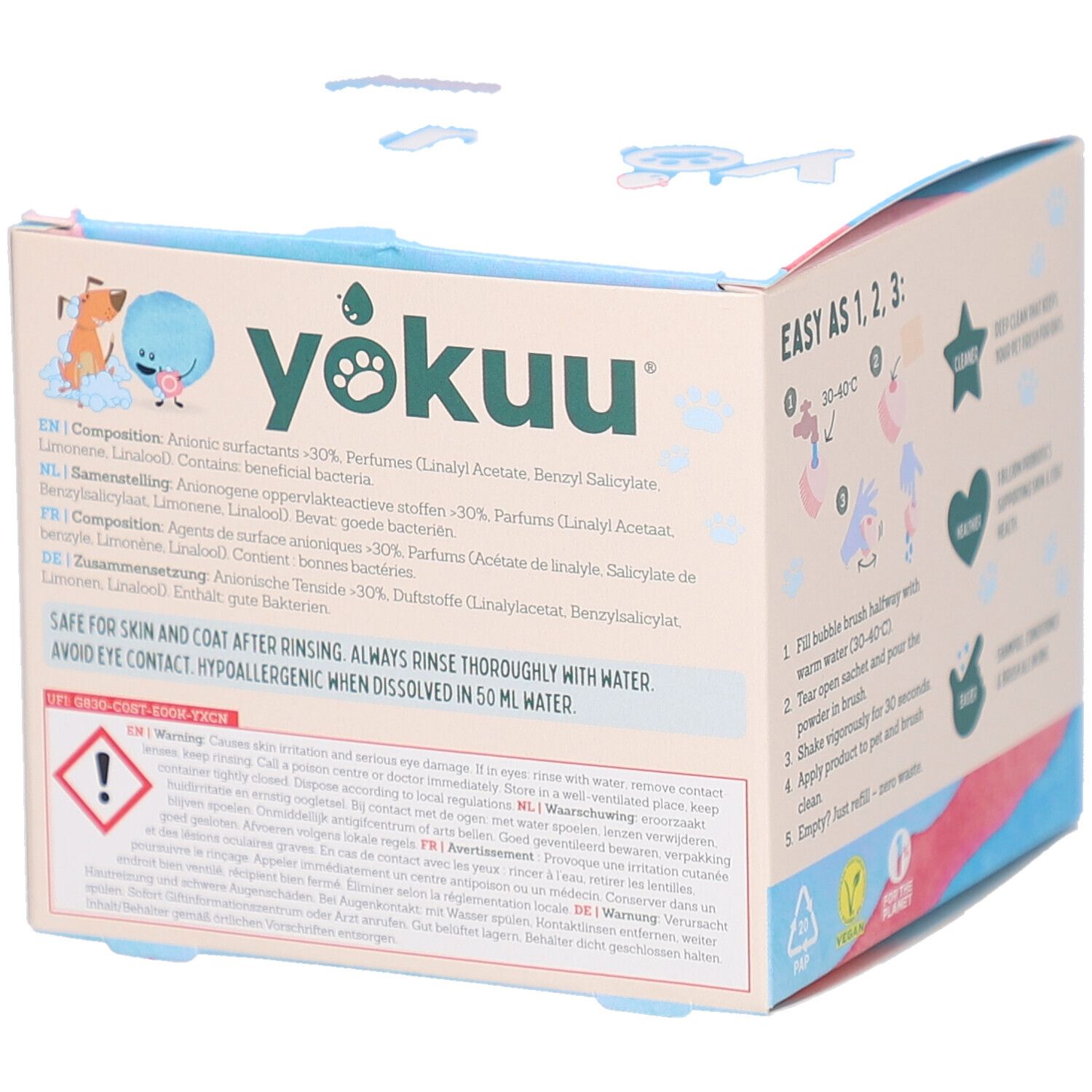 Box mit Inhaltsstoffen und Warnhinweisen. Enthält Informationen zu Inhaltsstoffen und Warnhinweisen.