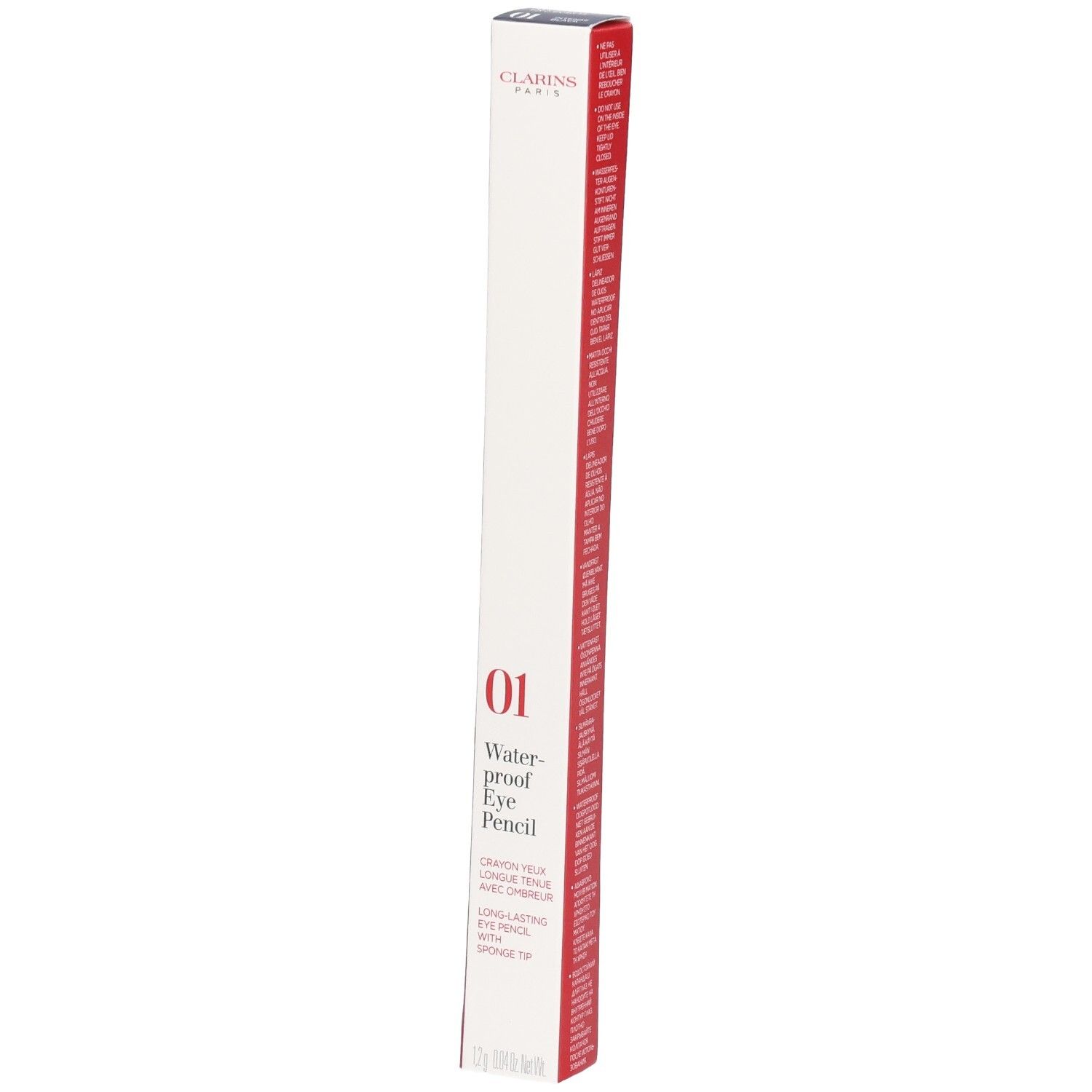 Emballage du CLARINS CRAYON YEUX WP 01 NOIR, crayon pour les yeux waterproof.