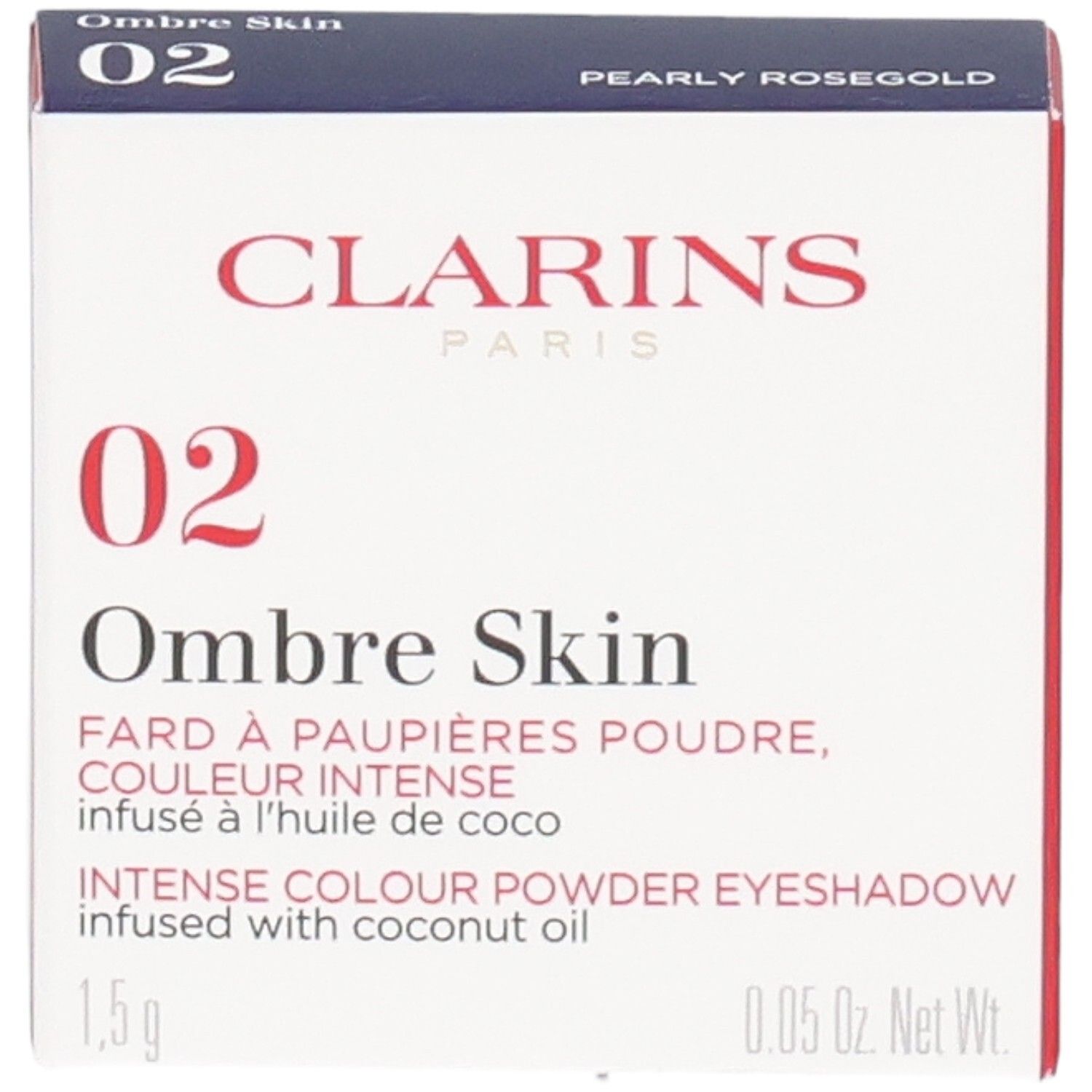 Clarins Ombre Skin Lidschatten 02 Pearly Rosegold in Faltschachtel.
